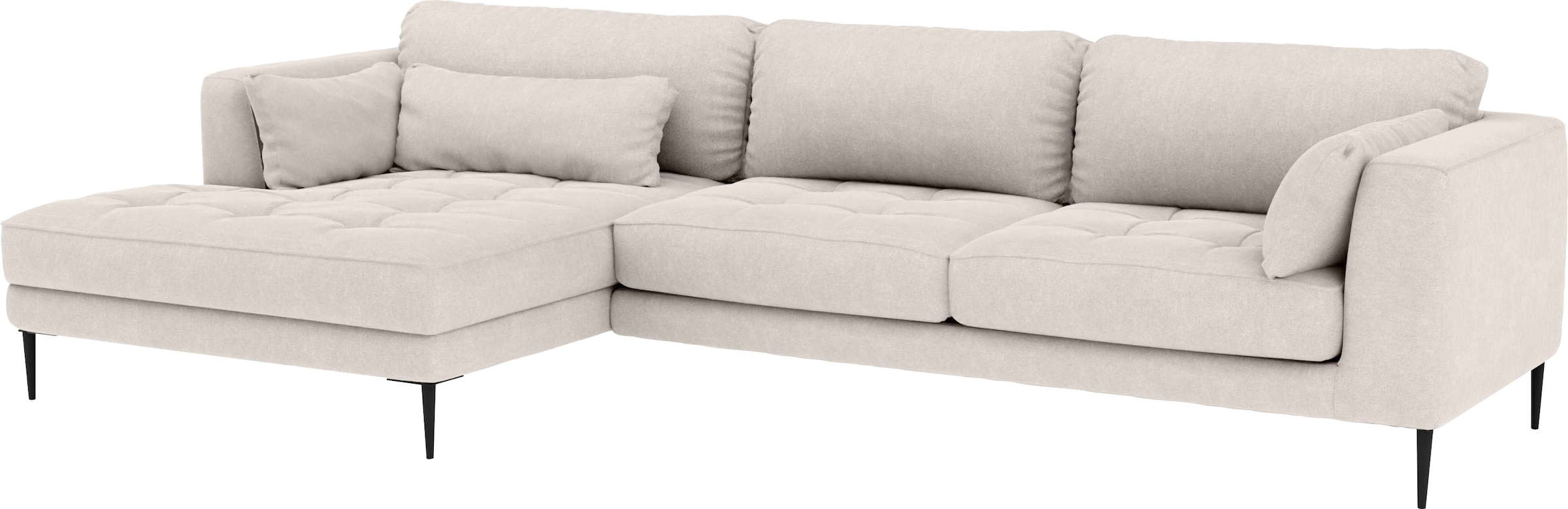 TRENDMANUFAKTUR Ecksofa »Luzi, wahlweise mit Schlaffunktion & Bettkasten. OTTOs Choice, L-Form«, Designsofa mit tollem Sitzkomfort, Metallfüße schwarz, Breite 280 cm