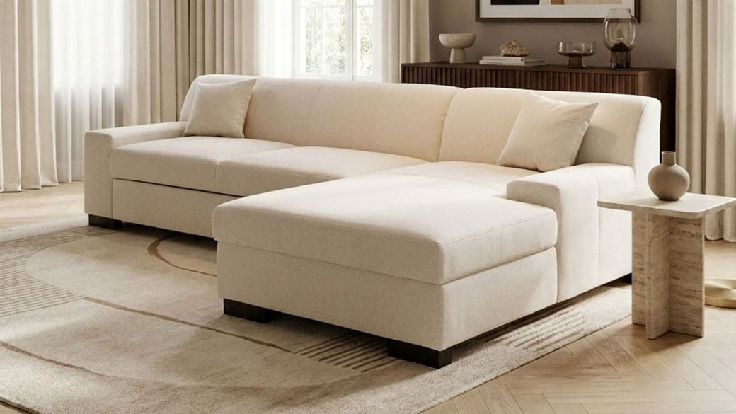 OTTO home Ecksofa »Faxe 268 x 153 cm, auch mit Schlaffunktion« L-Form, aus pflegeleichtem, weichem Luxus-Microfaser Bezug