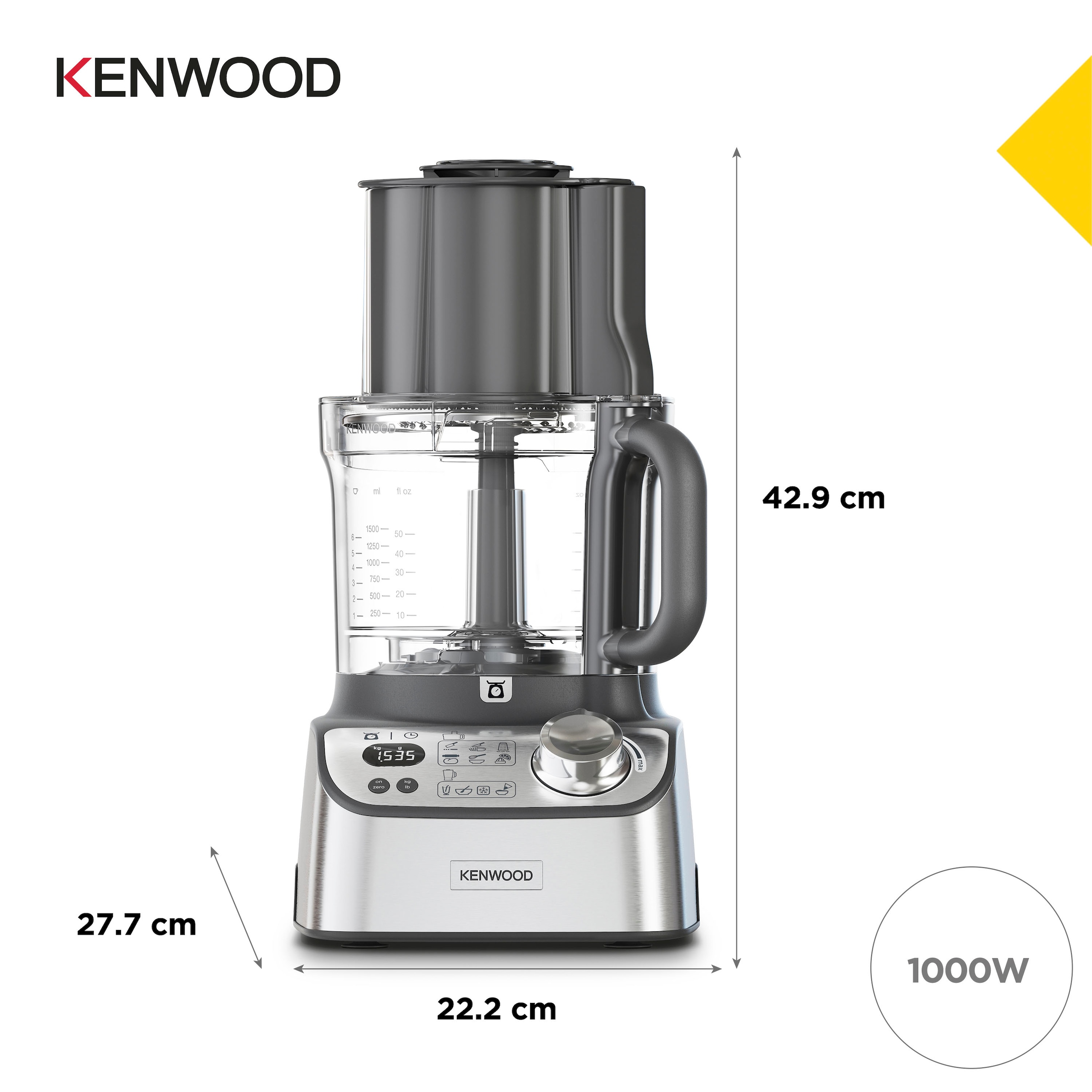 KENWOOD Kompakt-Küchenmaschine »FDM72.990SS Multipro XL Weigh+«, 3 l Arbeitsbehälter