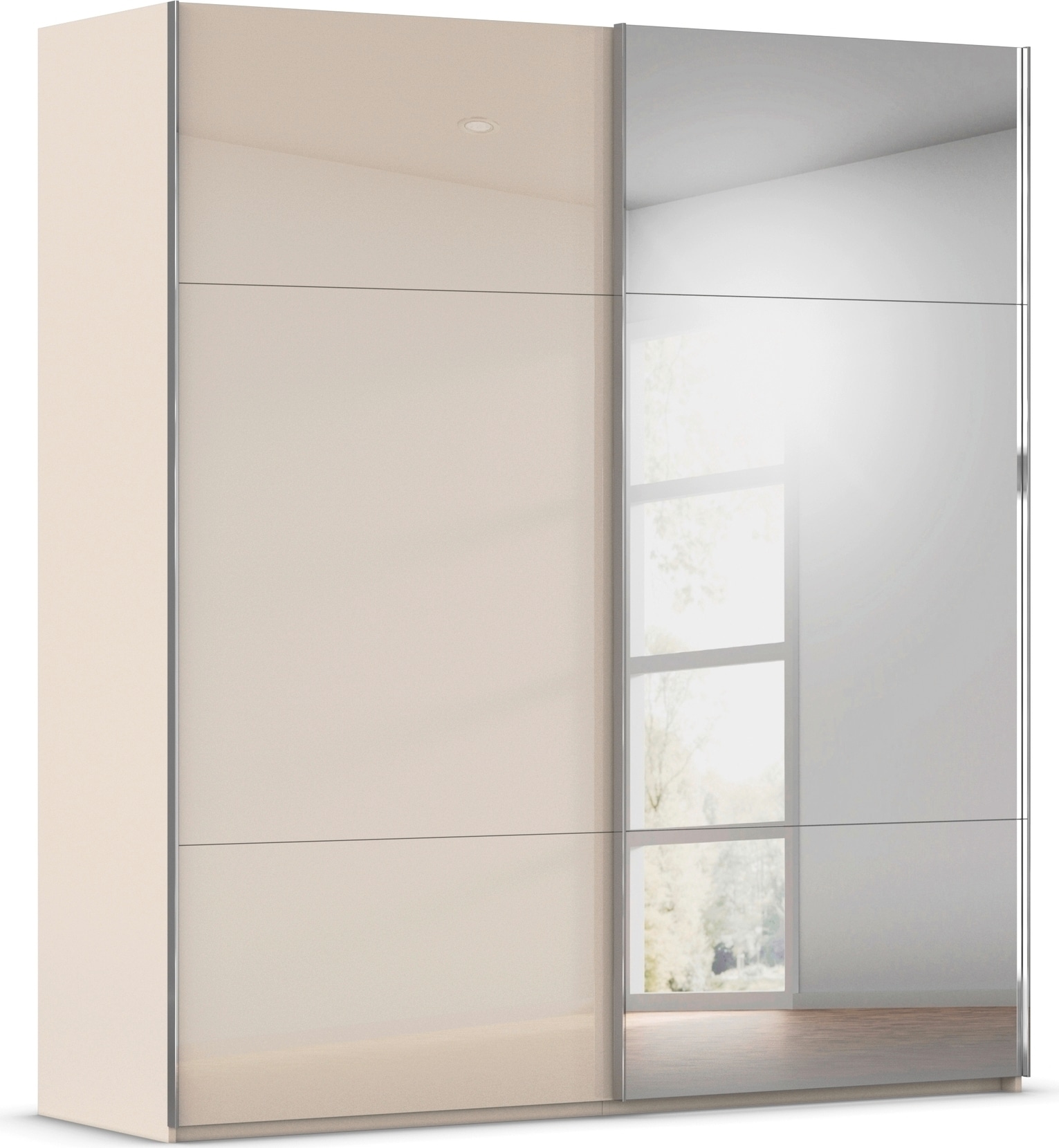 rauch Schwebetürenschrank "Kleiderschrank Schrank Garderobe Schlafzimmerschrank CONTIDO" 3 verschiedene Ausstattungen BASIC/CLASSIC/PREMIUM (inkl. SOFT-CLOSE), aus hochwertigem Material in 6 Breiten 2 Griff-Farben MADE IN GERMANY