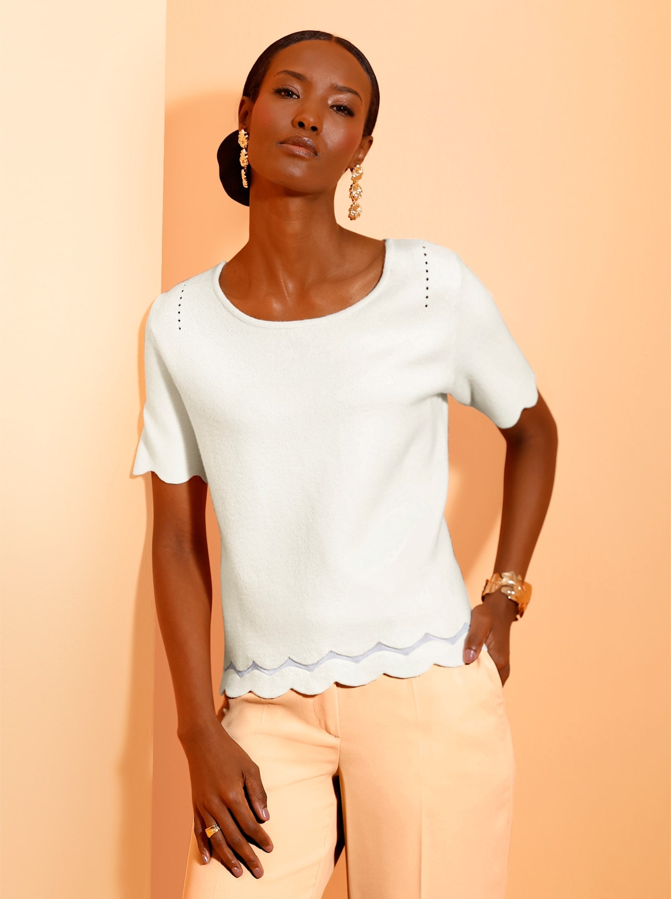 creation L Kurzarmpullover "Pullover" günstig online kaufen