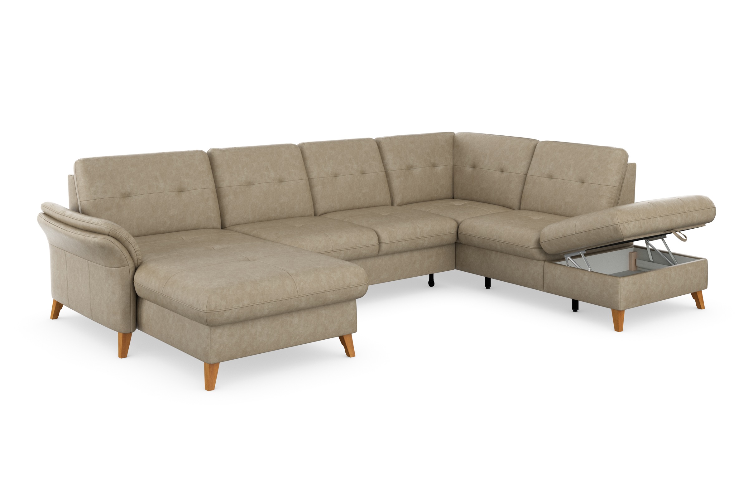 sit&more Wohnlandschaft »Göteborg«, inkl. Sitztiefenverstellung, wahlweise mit Bettfunktion & Bettkasten