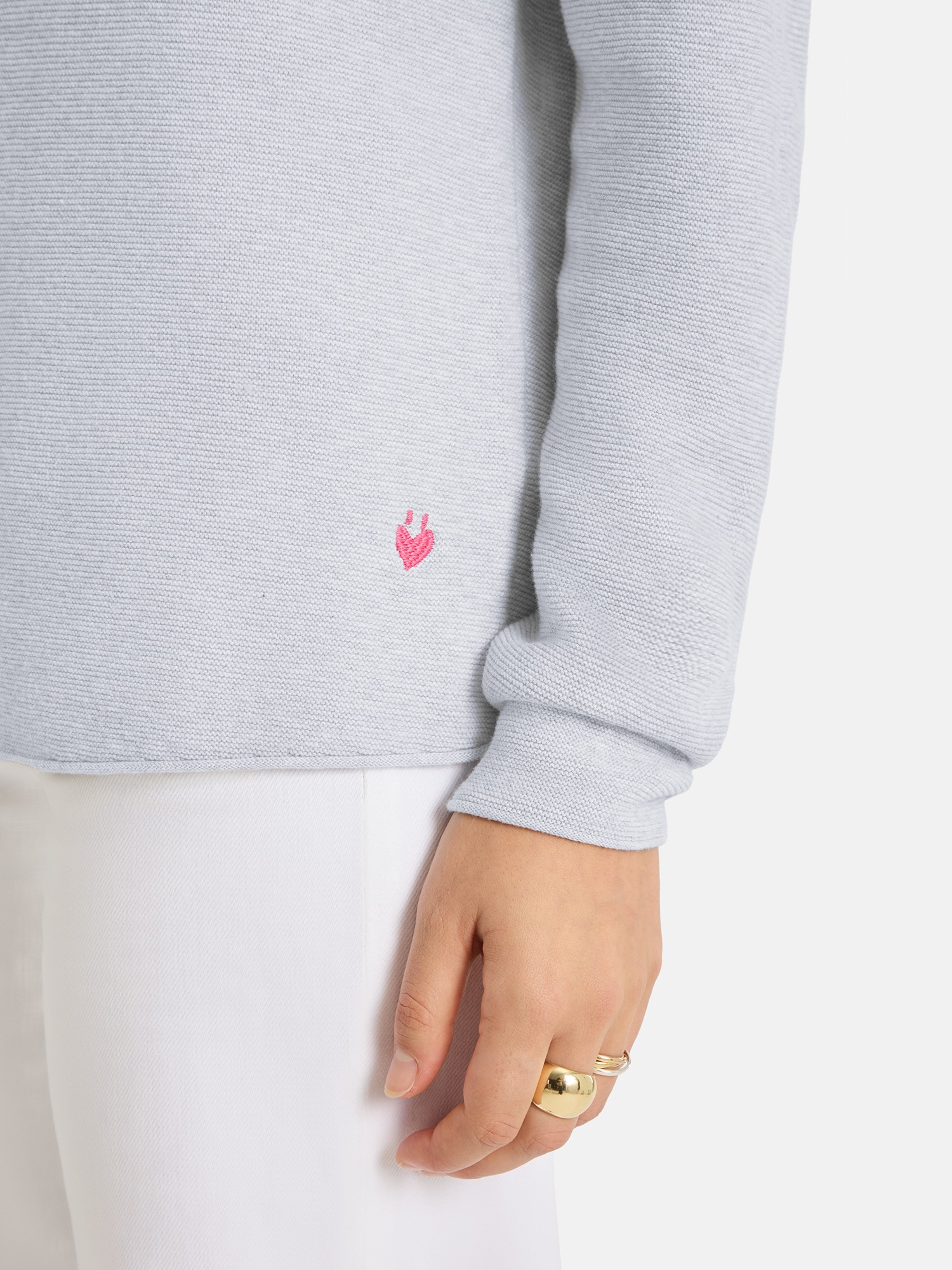 Thumbnail - Lieblingsstück Rundhalspullover "BiancaEP" aus reiner Baumwolle, unifarbenes Design