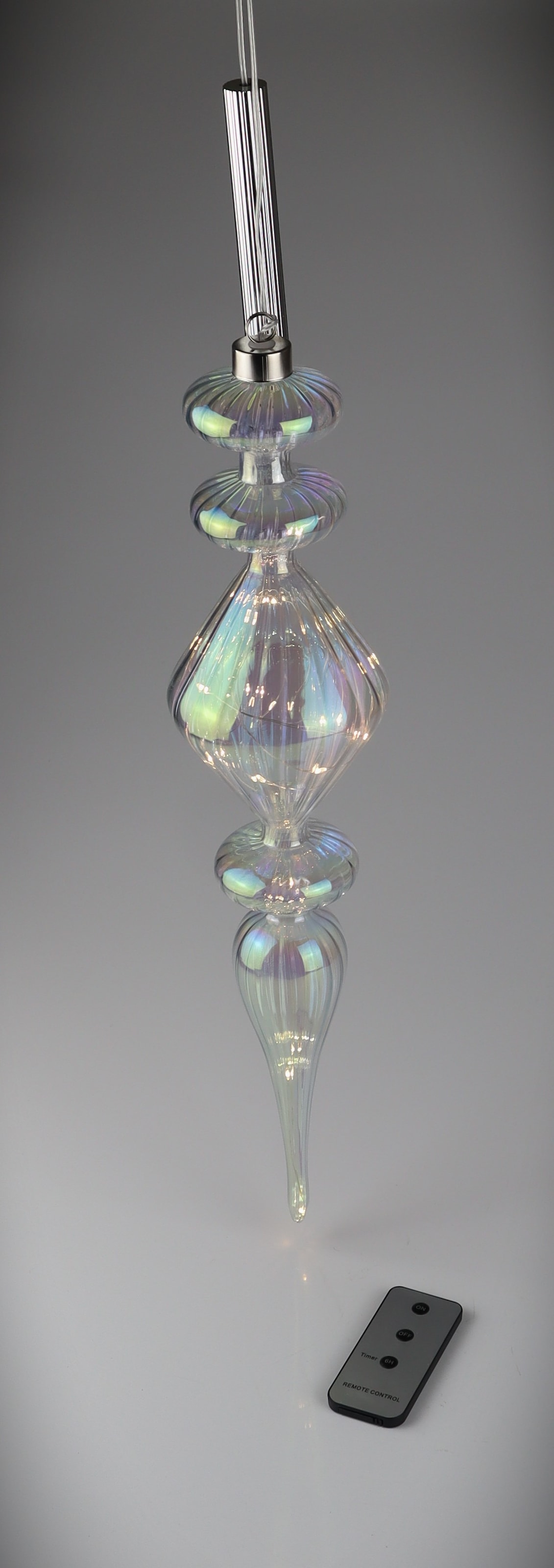 AM DESIGN LED Dekoobjekt "Glas-Zapfen irisierend, 20 Leuchten", H: 47cmirisierend, Leuchten, 9x47 cm