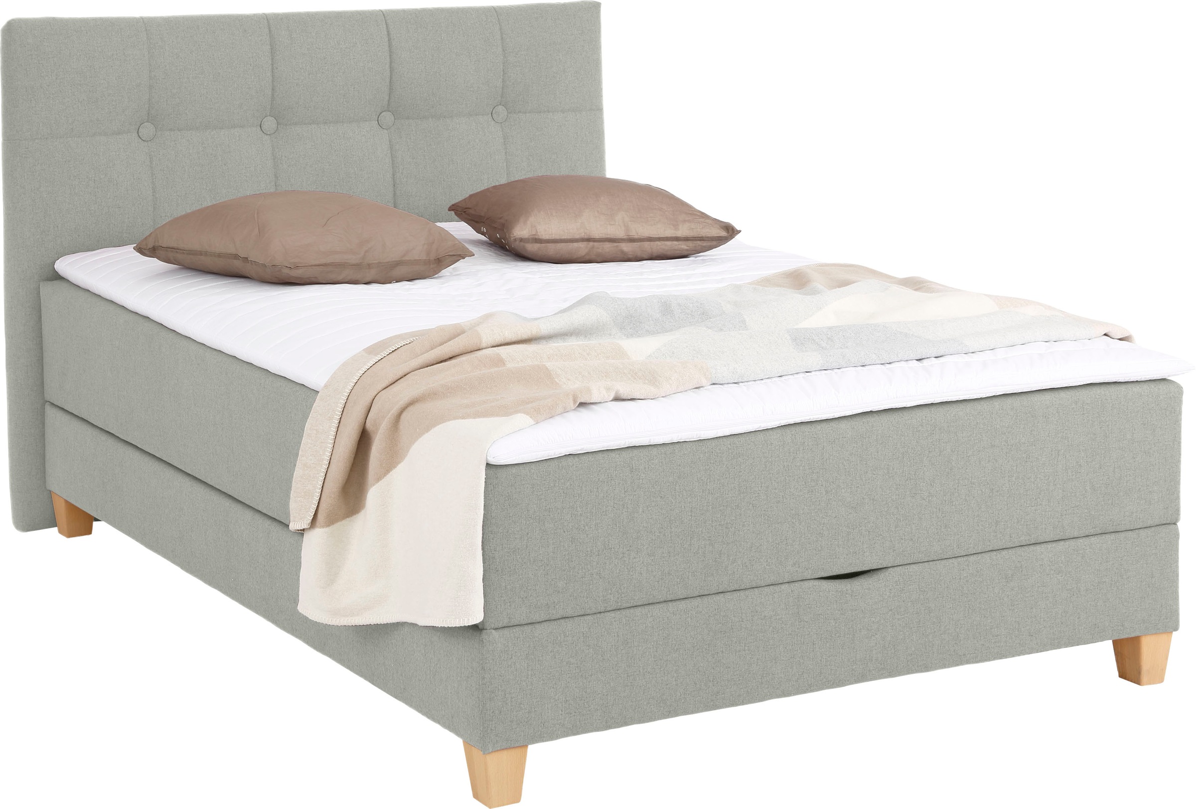 Home affaire Boxbett »Lonrai«, in H2,H3 & H4 und XXL - Überlänge 220cm wählbar, inkl. Topper