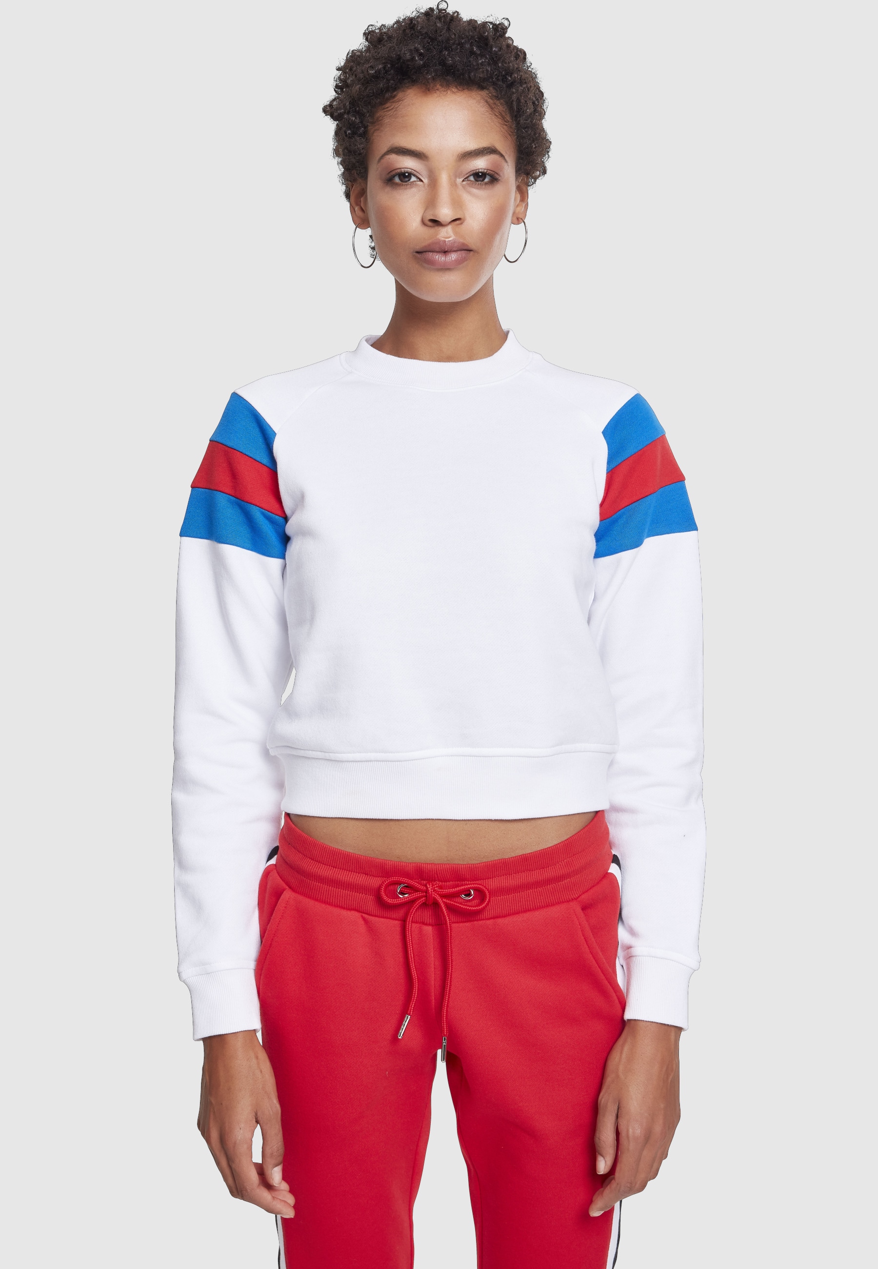 URBAN CLASSICS Sweatshirt »Urban Classics Damen Ladies Sleeve Stripe Crew«, 1 Stk.
