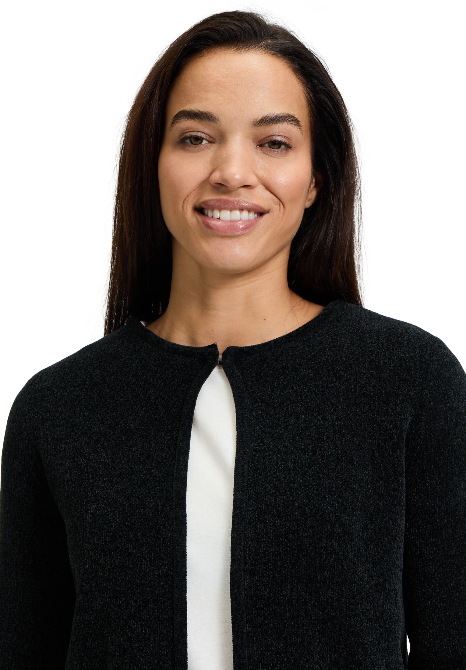 Cartoon Strickjacke »Cartoon Damen Strick-Cardigan mit Rundhalsausschnitt«, Rippbündchen