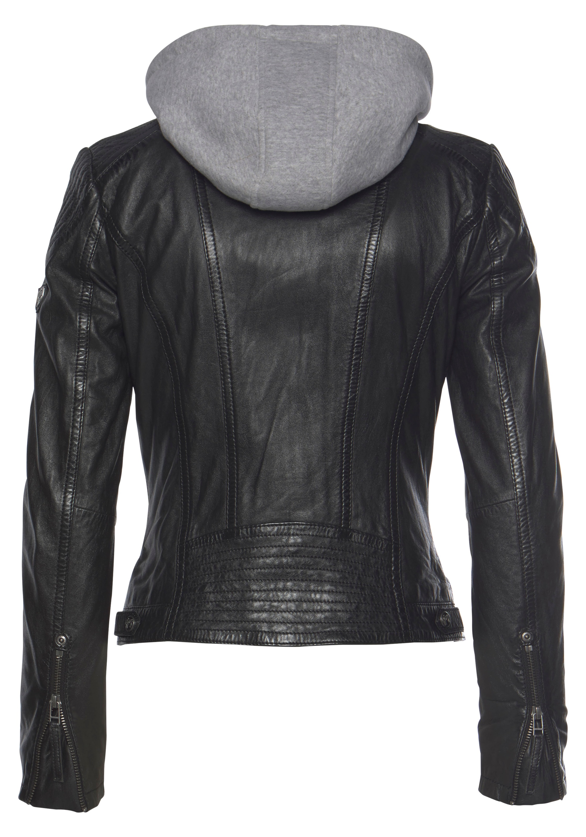 Mauritius Lederjacke "Junja", mit Kapuze, mit abnehmbarem Kapuzen-Einsatz u günstig online kaufen