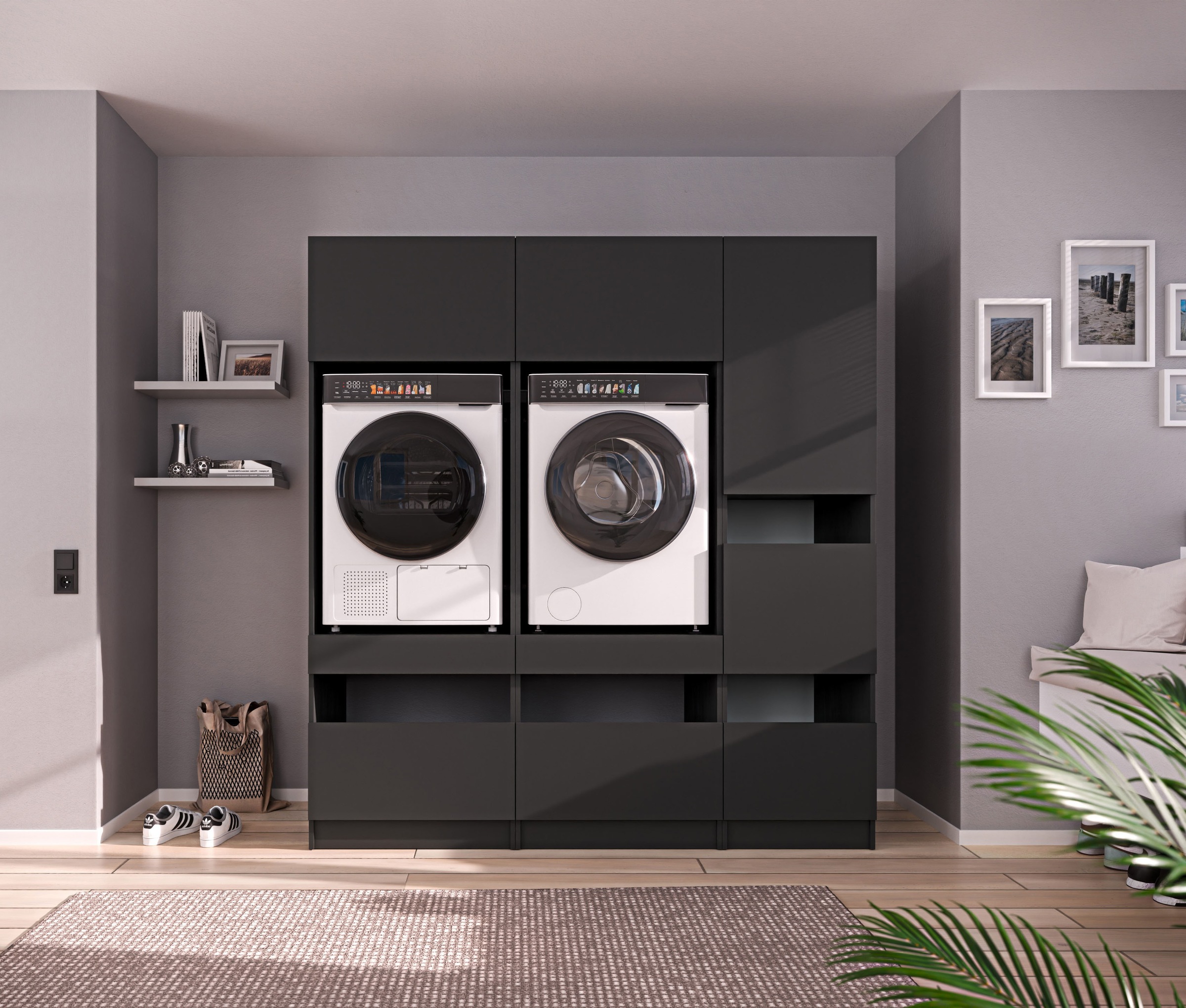 BASIC by Balculina Mehrzweckschrank-Set »Washhome B/T/H 186x68x200 cm« 3 Stk. tlg.