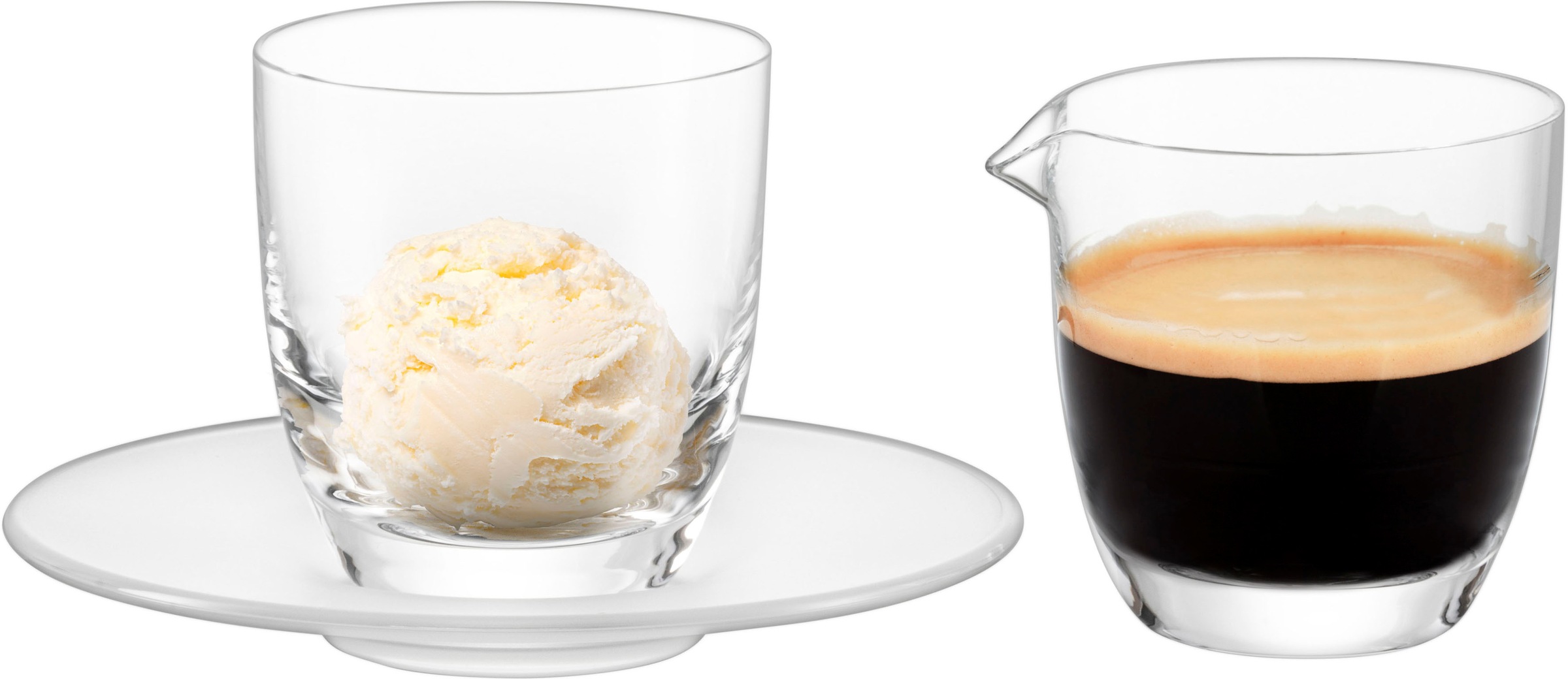 Eisch Germany Espressoglas »Affogato al caffè Glas 109/5 mit Kännchen«, (Set, 3 tlg., Espressoglas, Untertasse und Kännchen), im Geschenkkarton, 100 ml, 3-teilig
