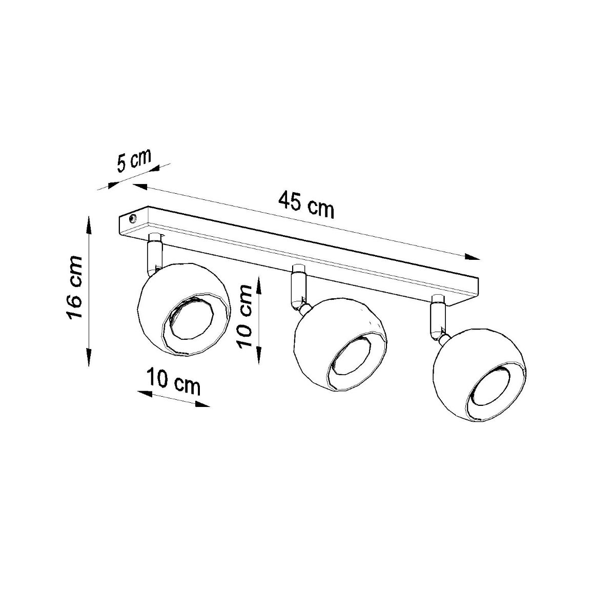 SOLLUX lighting Deckenleuchte »OCULARE«, 3 flammig, Leuchtmittel GU10 | ohne Leuchtmittel, beweglicher Lampenschirm