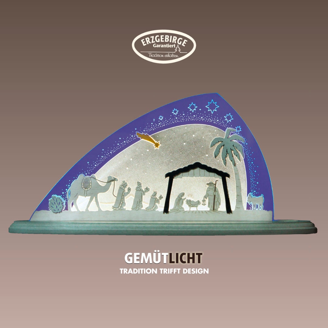 Weigla Lichterbogen "LED Christi Geburt, Schwibbogen aus Holz & Acrylglas, günstig online kaufen