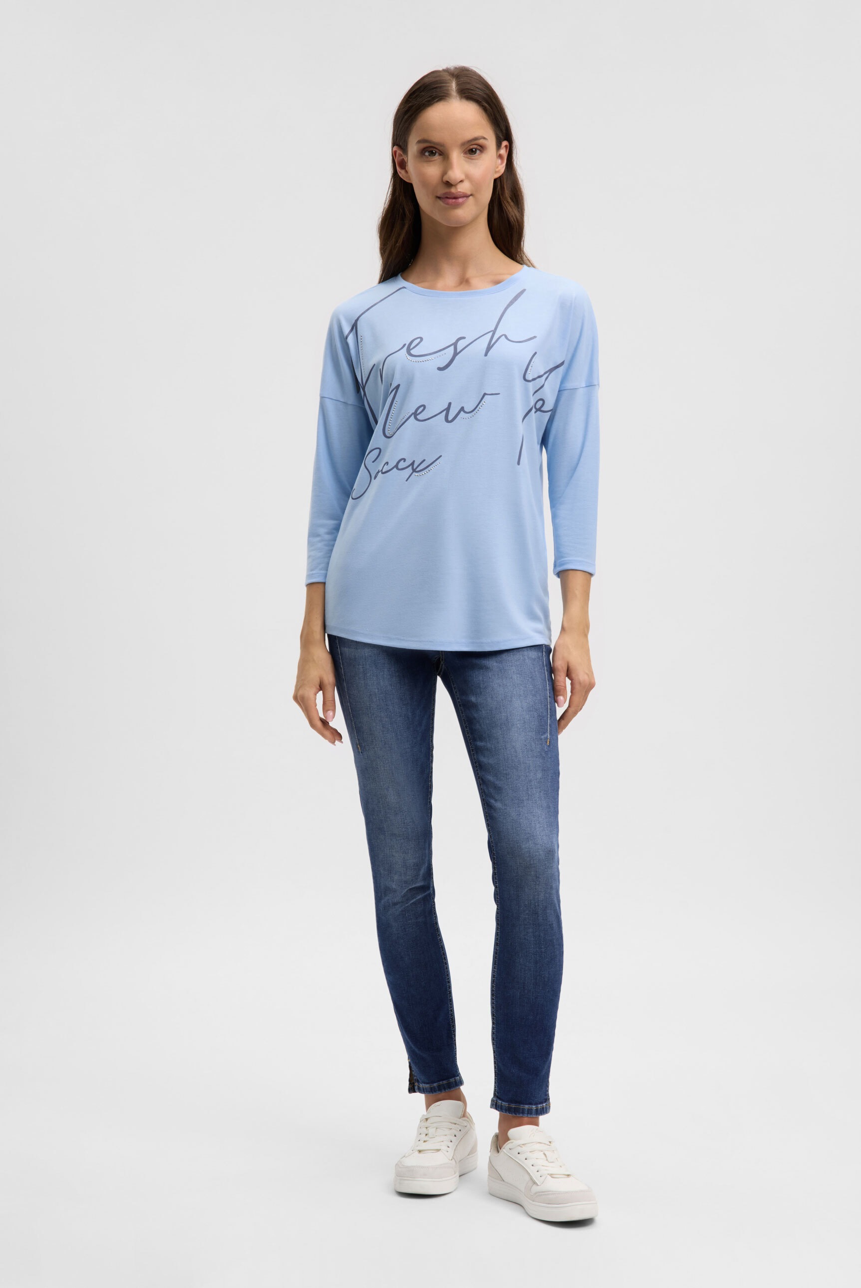 SOCCX Rundhalsshirt mit überschnittenen Schultern
