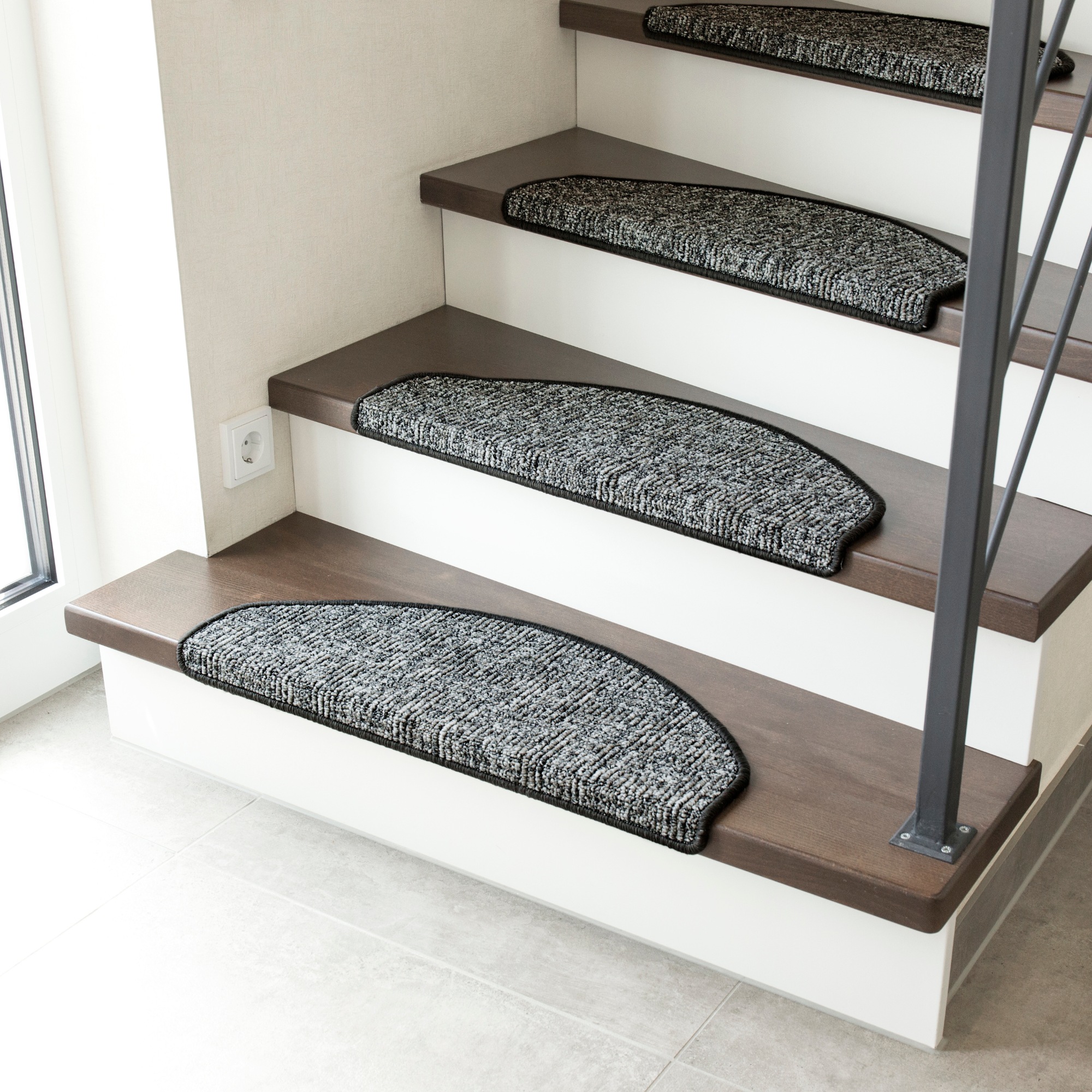 Andiamo Stufenmatte "Leo, Made in Poland" halbrund 6 mm Höhe grobe melierte günstig online kaufen