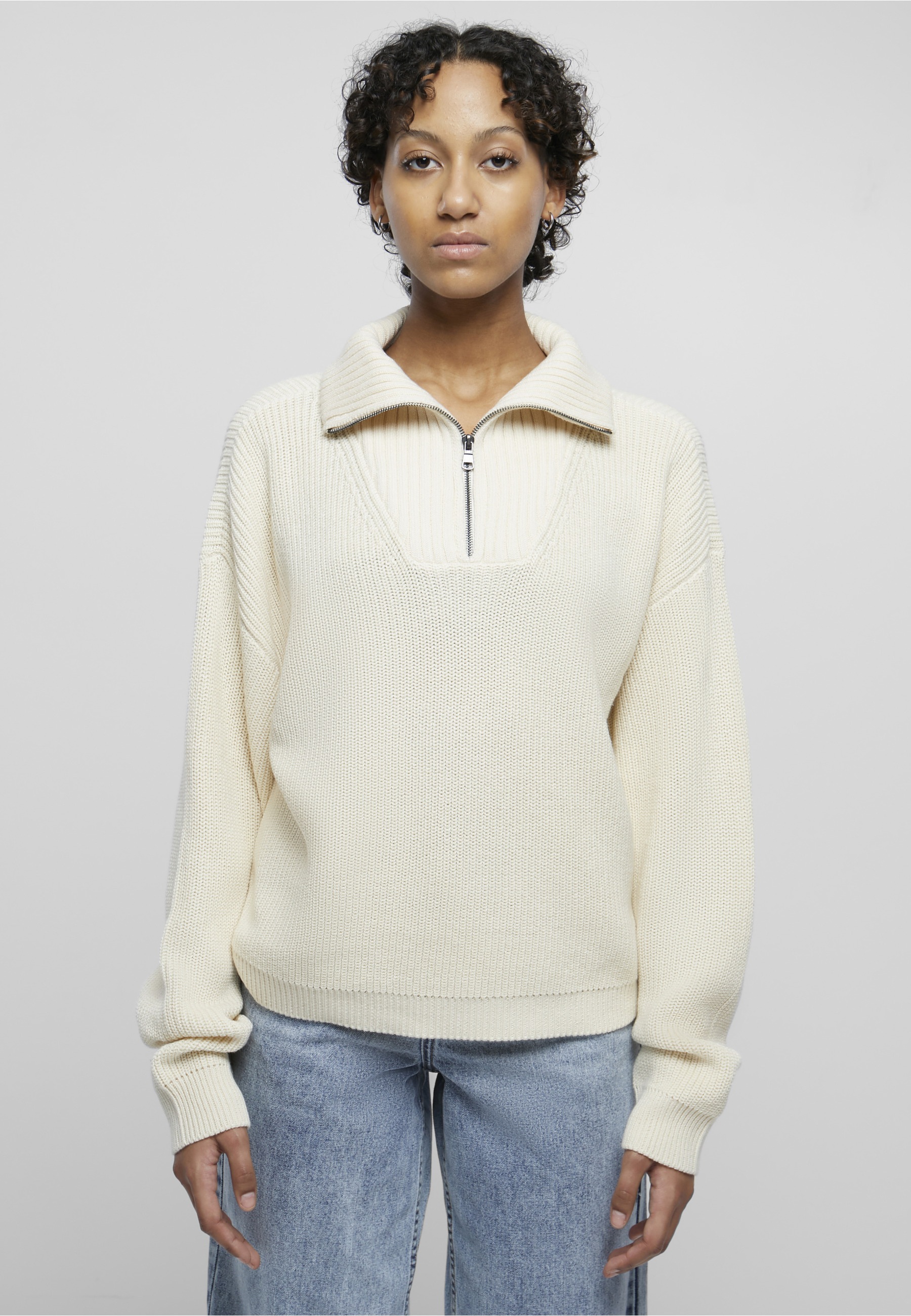 URBAN CLASSICS Sweatjacke »Urban Classics Damen Ladies Oversized Knit Troyer«