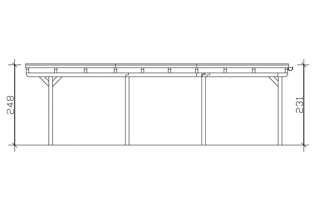 Skanholz Doppelcarport »Emsland« Massivholz 550 cm weiß versch. Farben