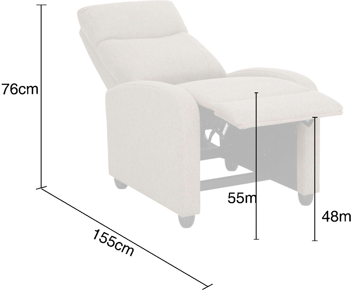 Home affaire Relaxsessel »JULINOR, TV-Sessel, Ruhesessel mit Schlaffunktion, Webstoff«