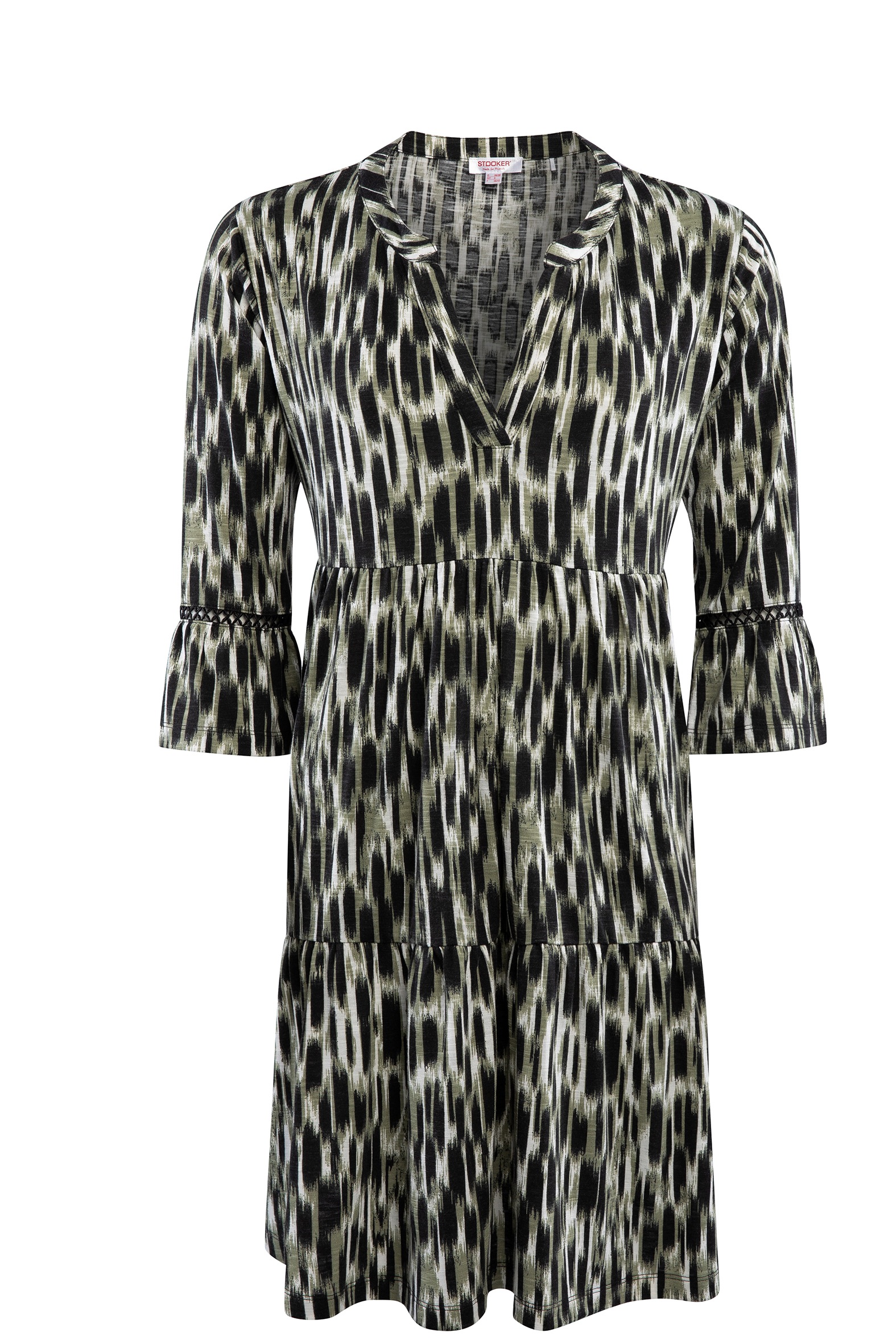 STOOKER WOMEN Midikleid »TUNIKA Kleid V-Neck« Tunika Kleid mit V-Ausschnitt Figurumspielend für Damen