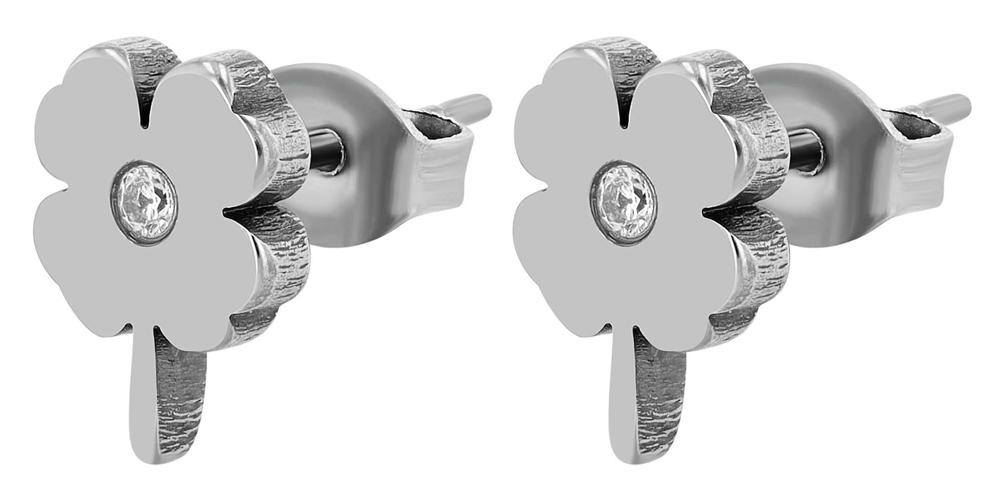 Adelia´s Paar Ohrhänger »Ohrringe – Ohrstecker Kleeblatt aus Titan mit Strass Steinchen« Zum Verschenken – passend für viele Anlässe