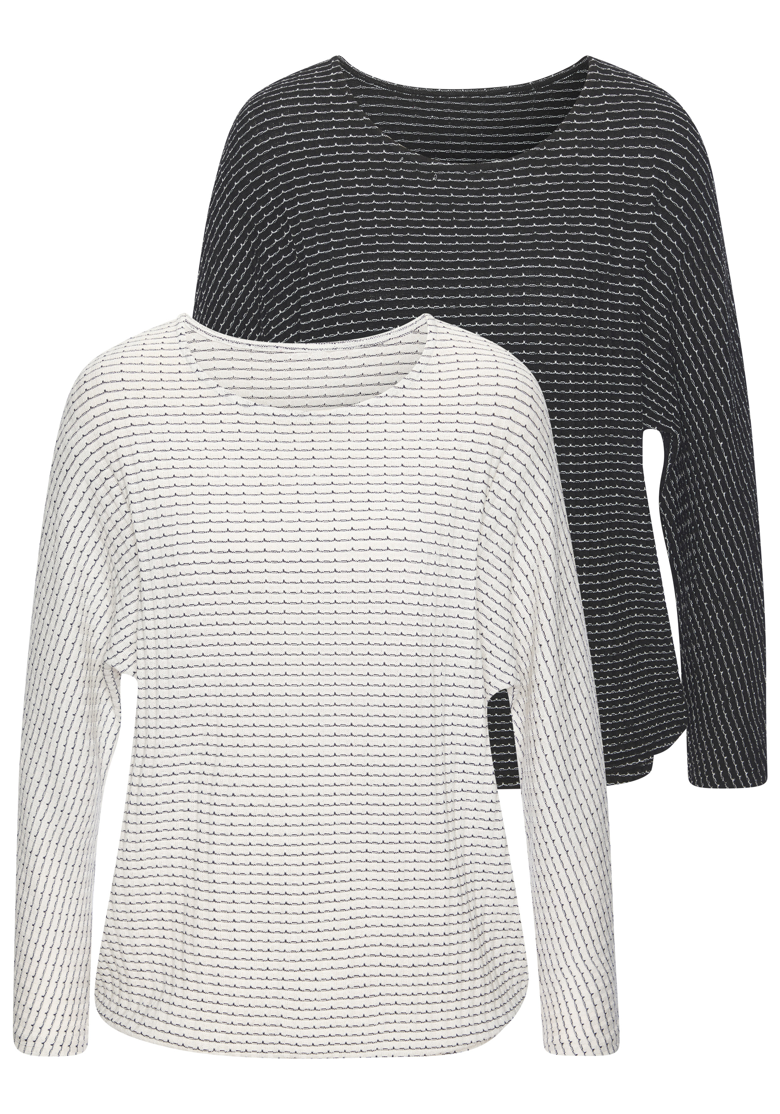 Vivance Langarmshirt "aus sommerlicher Strickqualität" Set, mit Gummizug im Bund
