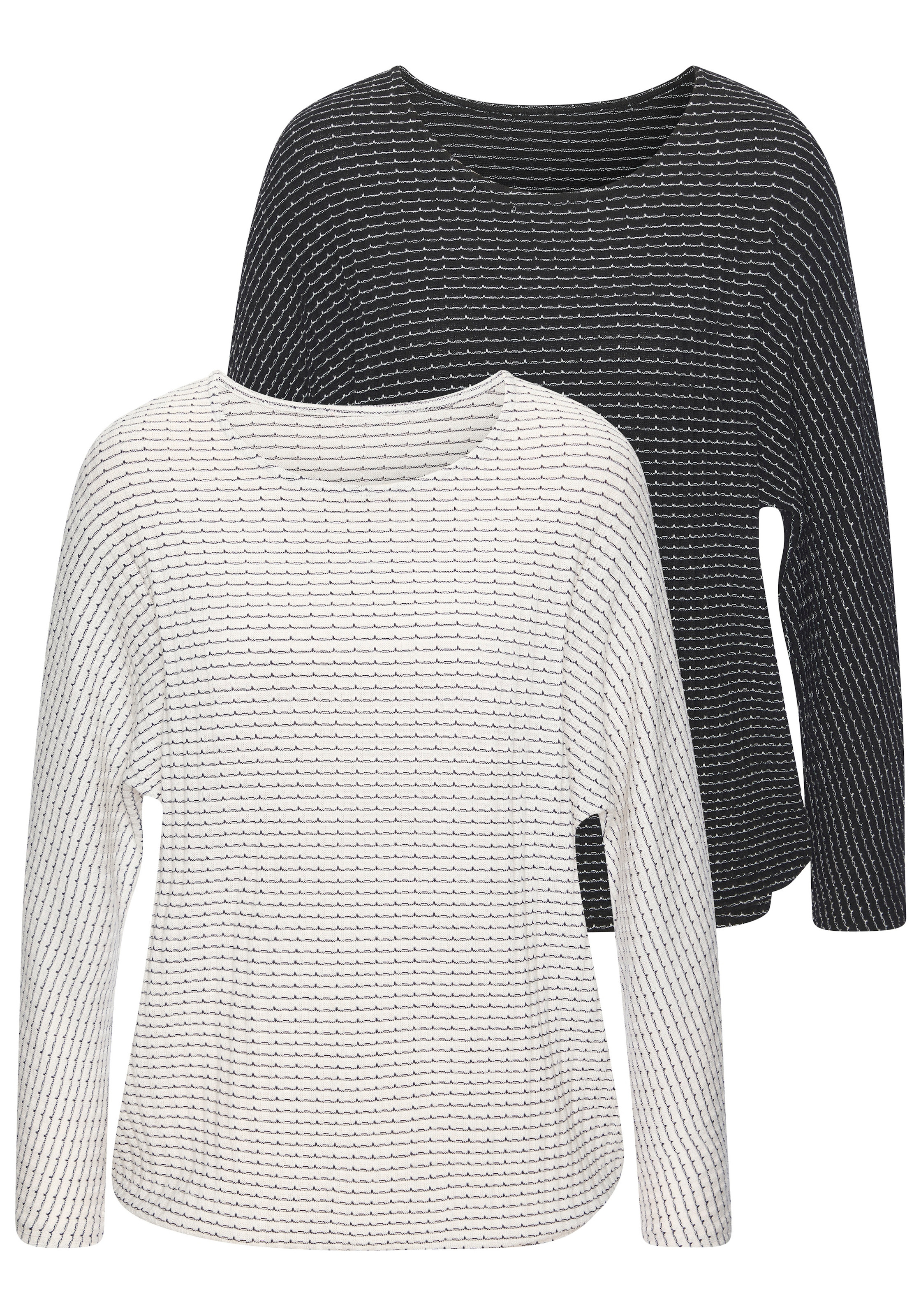 Vivance Langarmshirt "aus strukturierter Strickqualität" Set, mit Gummizug günstig online kaufen