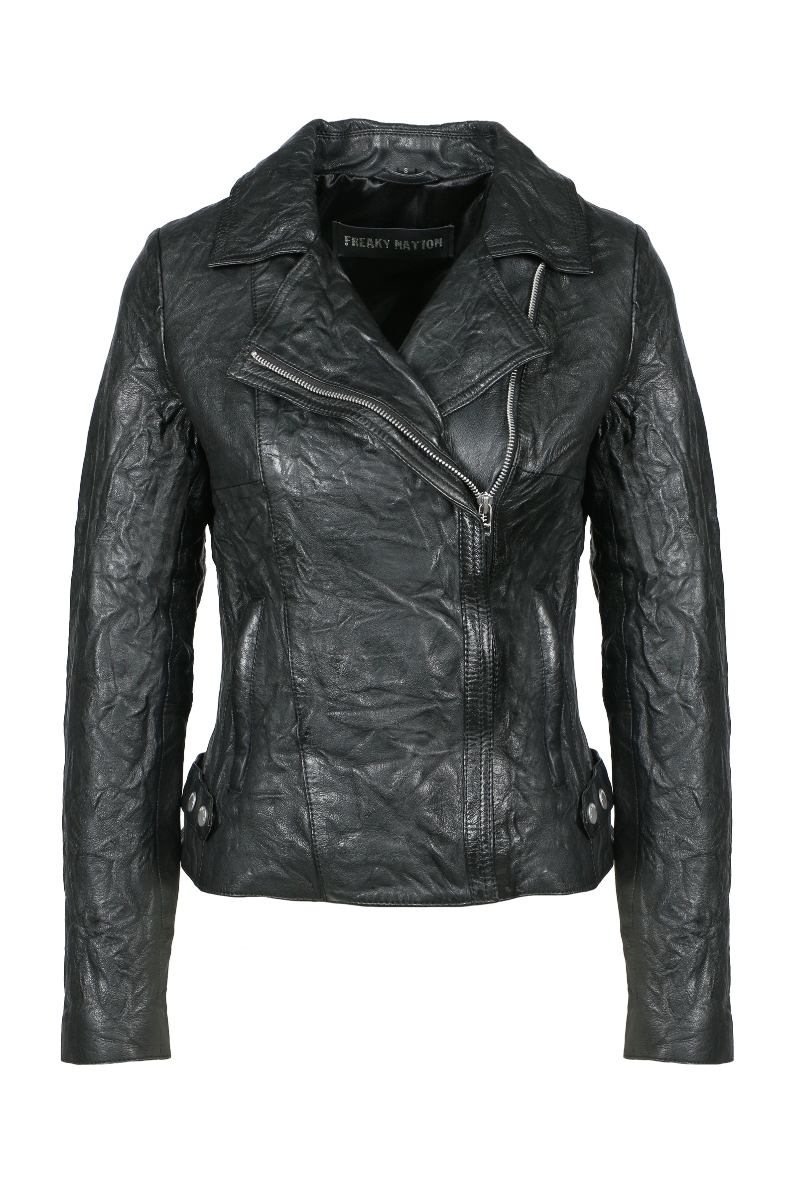 Freaky Nation Lederjacke »Crinkled Leather Biker Jacket«