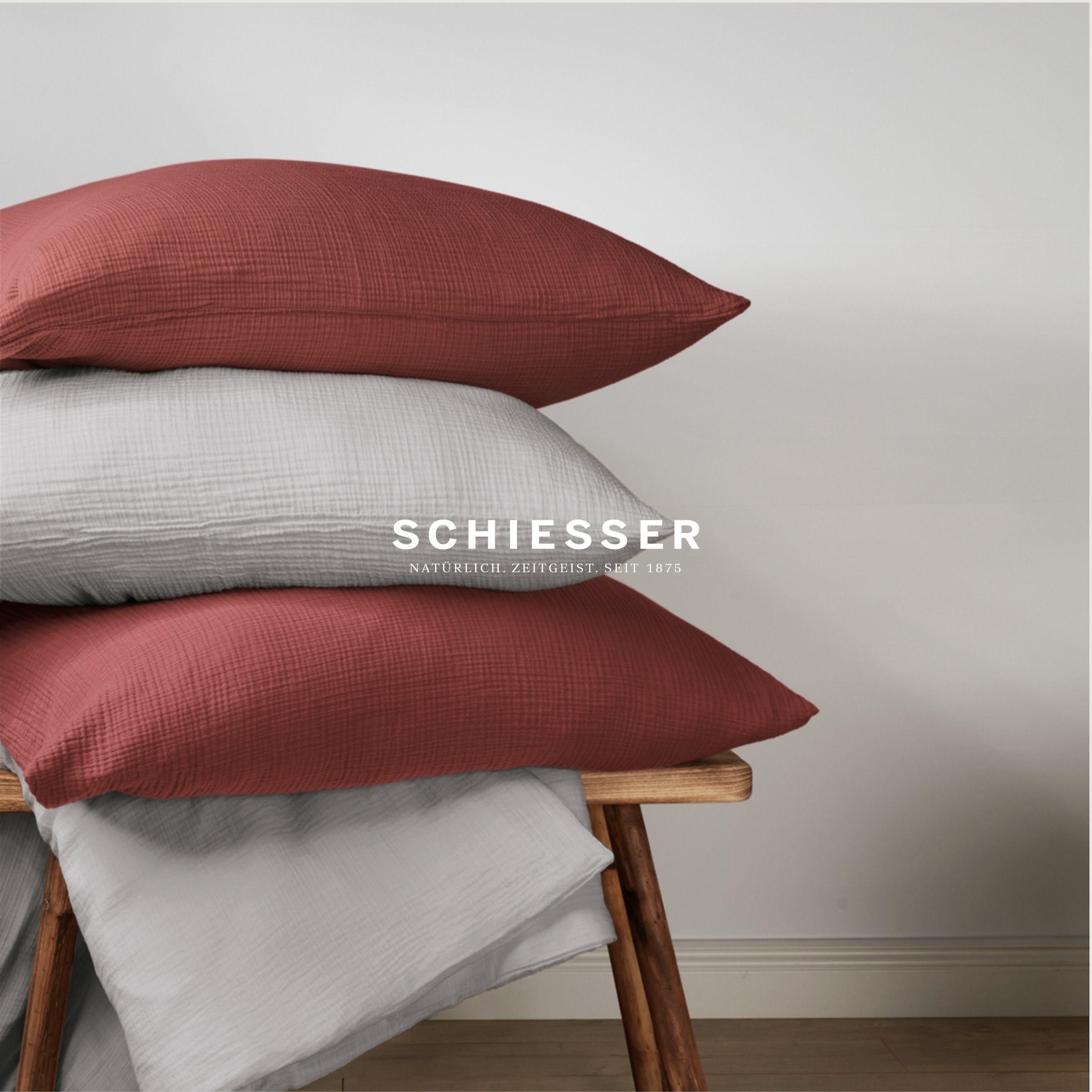Schiesser Bettwäsche »Molly aus softer Musselin-Qualität in gedeckten, natürlichen Farben«, (2 tlg.), MADE IN GREEN by OEKO-TEX®