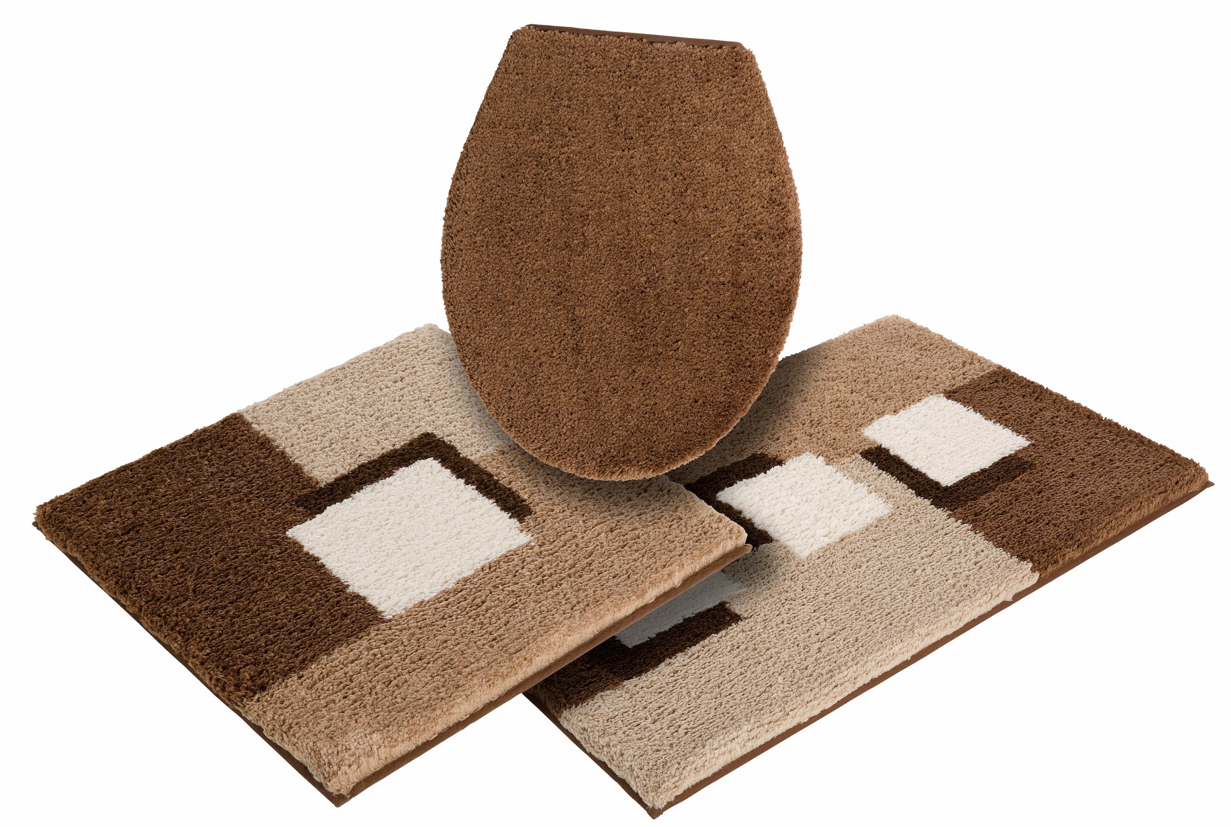 my home Badematte »Ada, Badvorleger, Badezimmer Teppich«, rutschhemmend beschichtet, schnell trocknend-strapazierfähig-fußbodenheizungsgeeignet, Badteppich, Badematten auch als 3 teiliges Set erhältlich