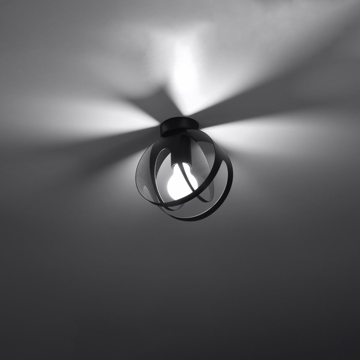 SOLLUX lighting Deckenleuchte »TULOS«, 1 flammig, Leuchtmittel E27 | ohne Leuchtmittel, Verteiltes Licht