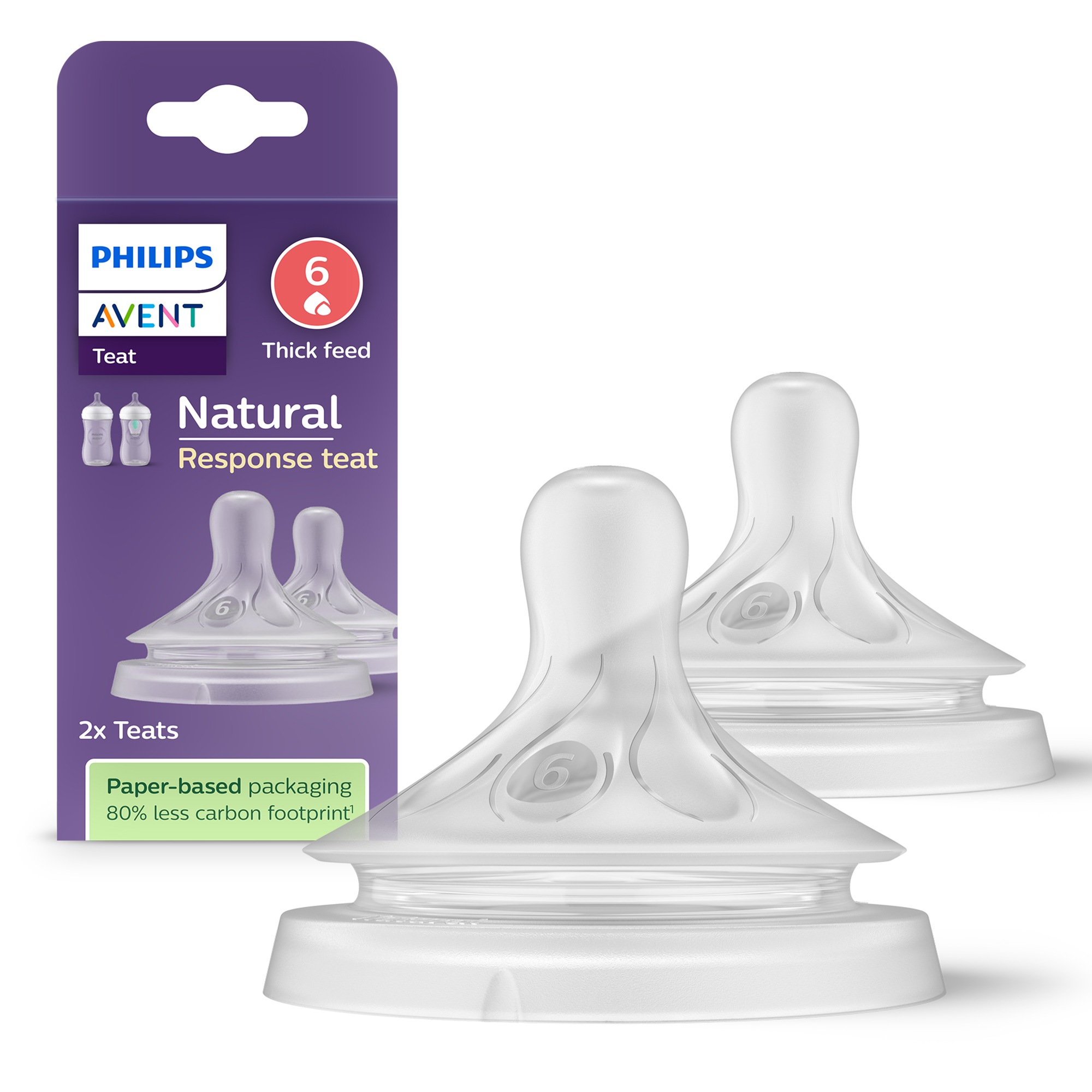 PHILIPS AVENT Flaschensauger "Natural Response SCY966/02", B/H/L: 6cm x 13,5cm x 6cm, transparent, Silikon, B:6cm H:13,5cm L:6cm, Flaschensauger, 2