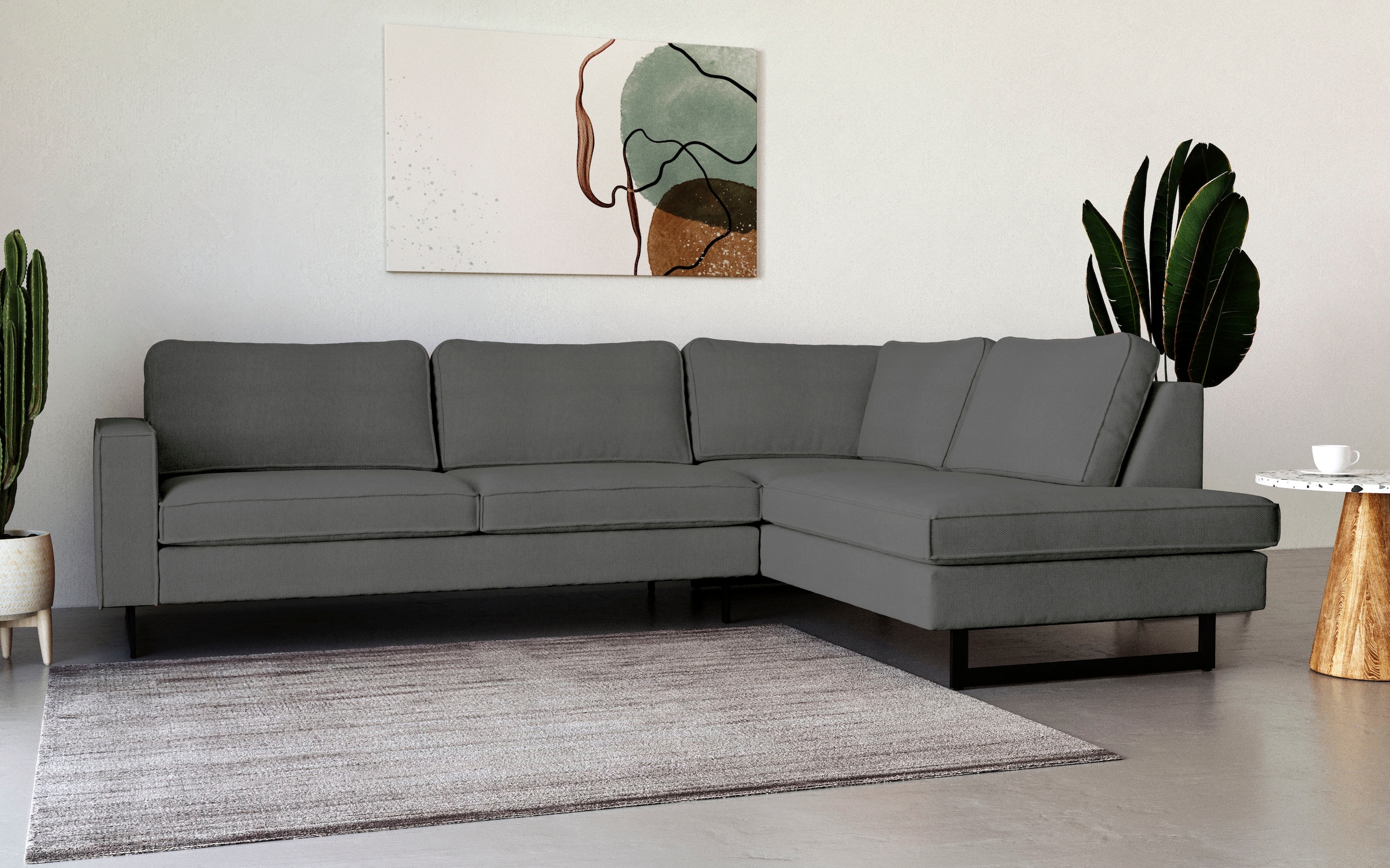Places of Style Ecksofa "Pinto, 290 cm, Cord, Chenille, Lederoptik, Ottoman günstig online kaufen