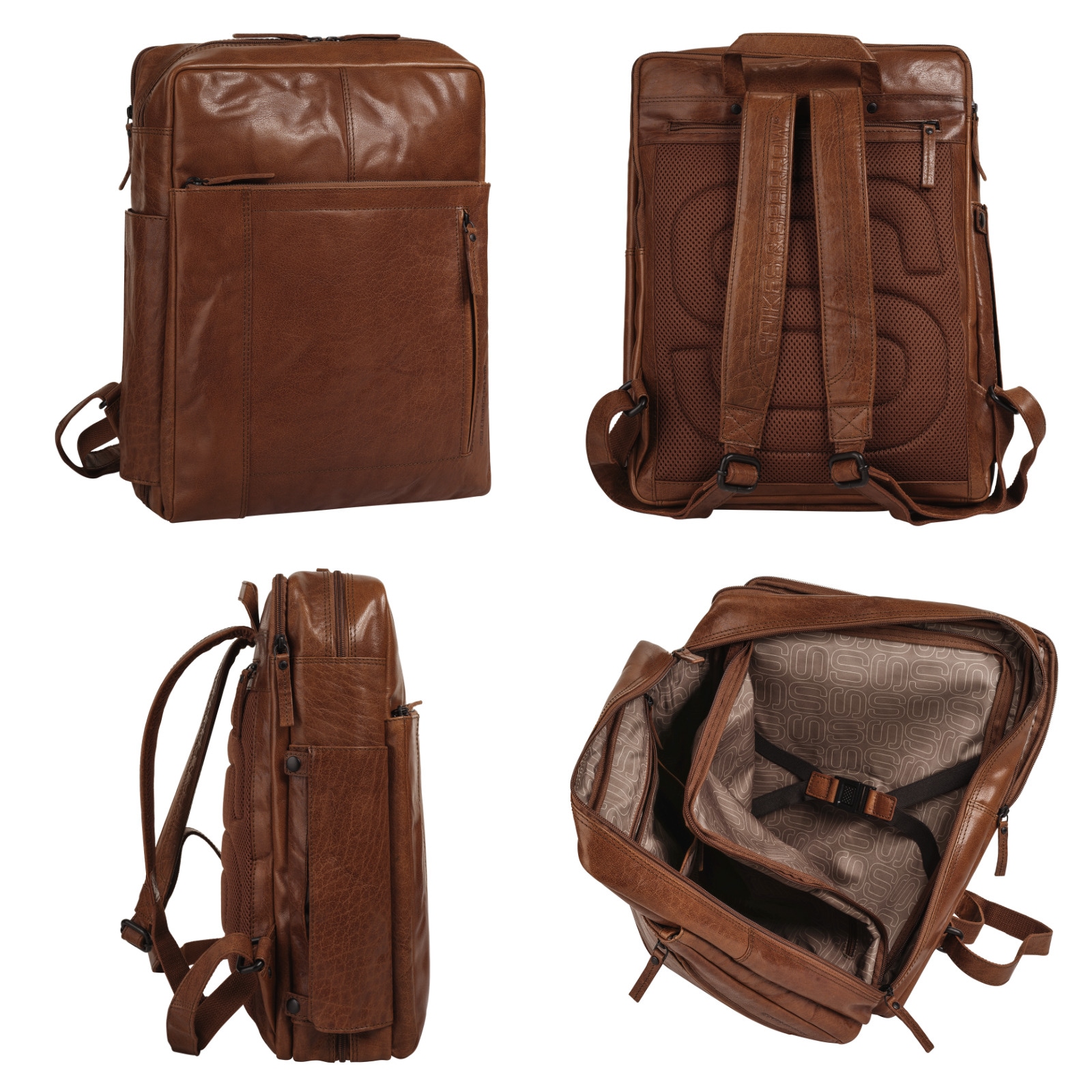 Spikes & Sparrow Laptoprucksack, echt Leder