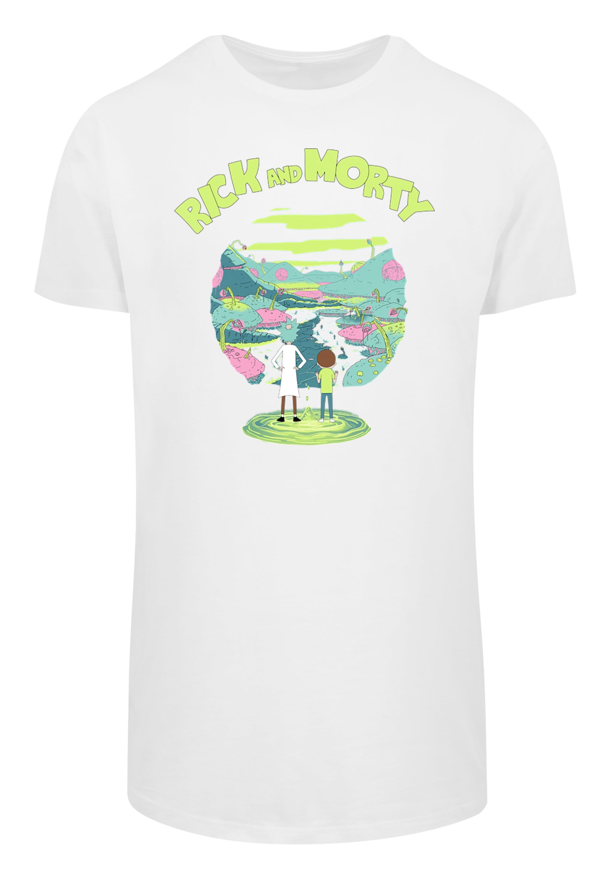 F4NT4STIC Kurzarmshirt "F4NT4STIC Herren Rick and Morty with Shaped Long Te günstig online kaufen