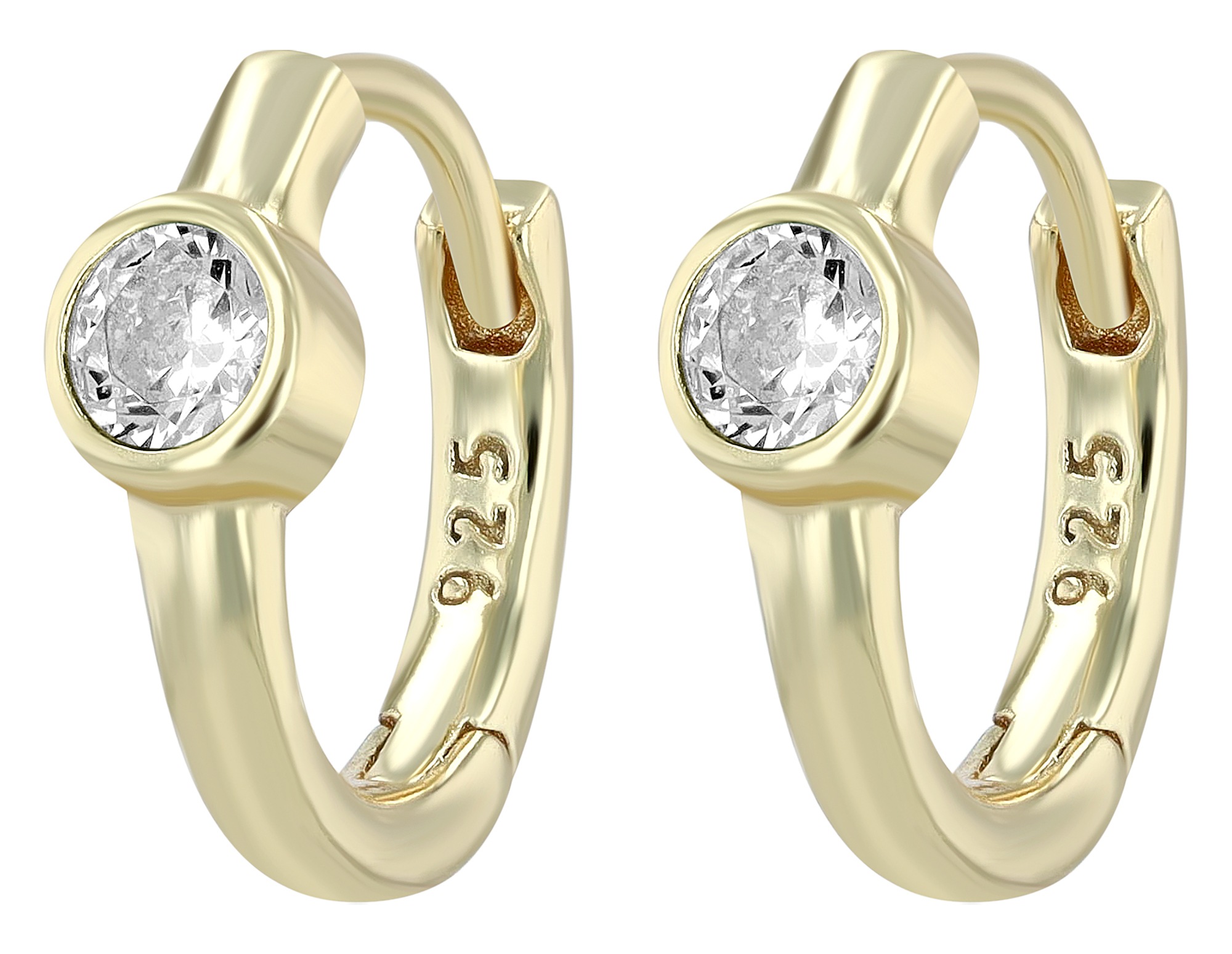 Adelia´s Klappcreolen »Damen Ohrringe – Klappcreole aus 925 Silber mit Zirkonia« Ein kleines Geschenk mit großer Wirkung