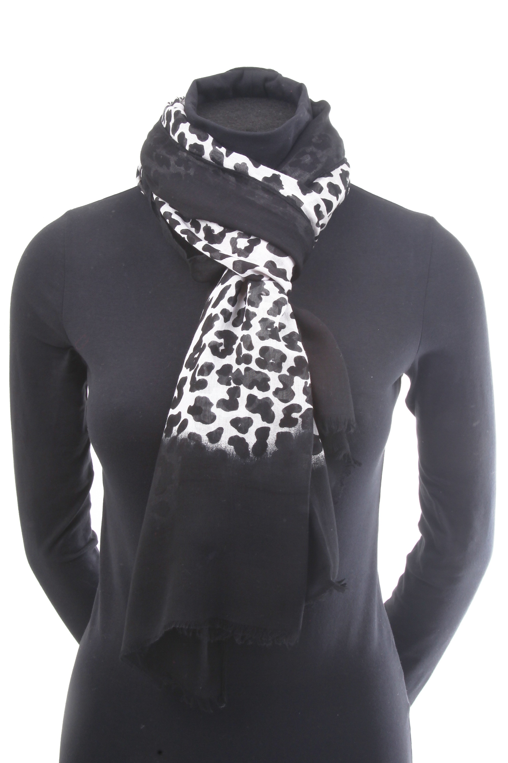 COLLEZIONE ALESSANDRO Modeschal »Lina«, mit Leopardenmuster und schwarzer Umrandung