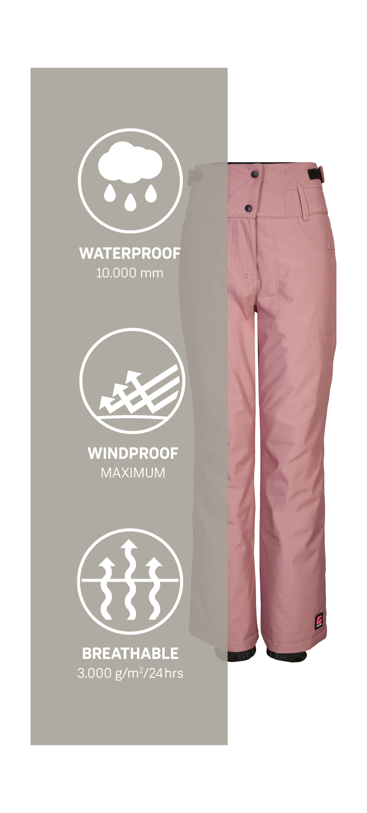 Killtec Skihose »KSW 212 GRLS SKI PNTS«, Wasserdichte, atmungsaktive Skihose mit verstellbarer Taille