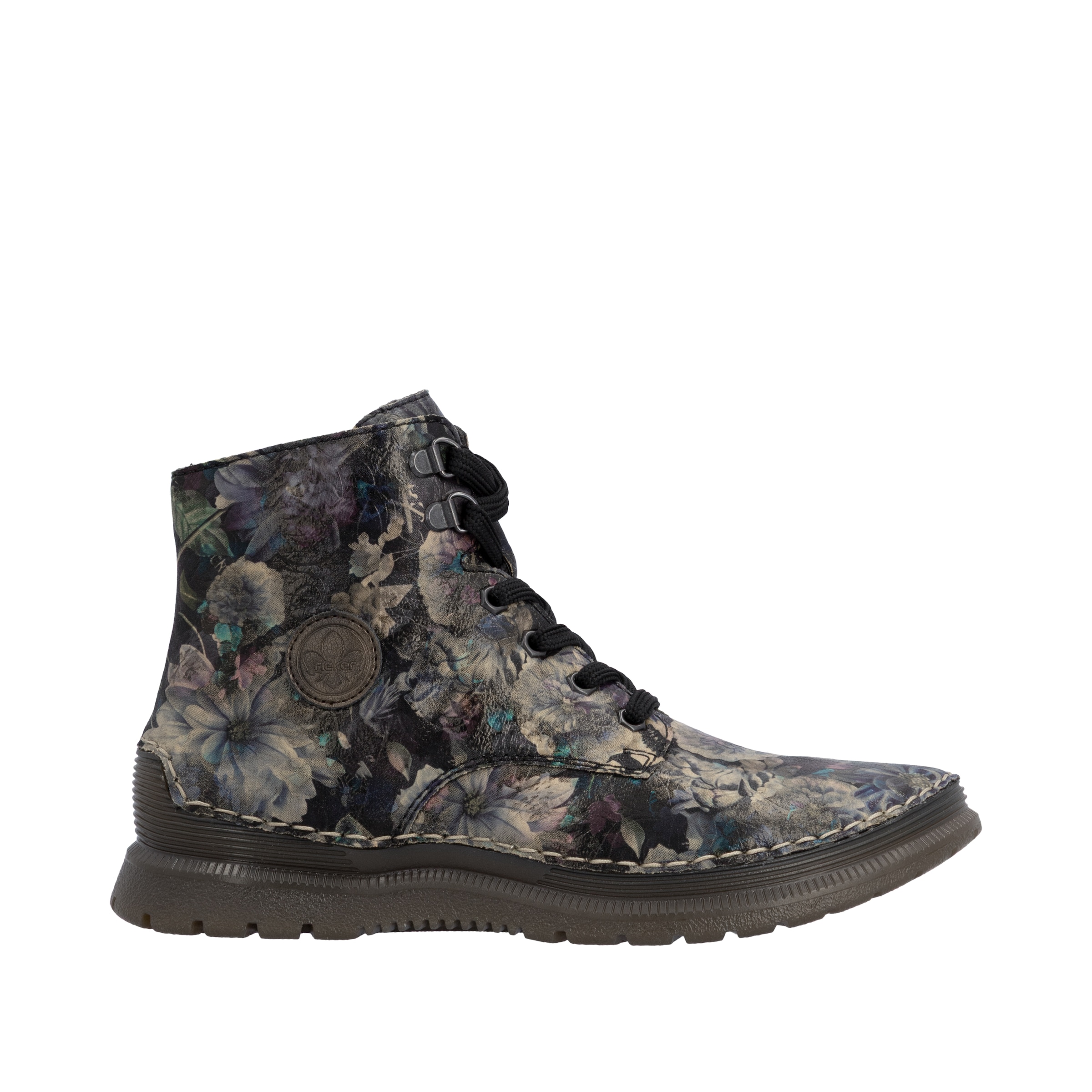 Rieker Schnürboots  Keilabsatz, Herbstboots mit modischen Kontrastnähten