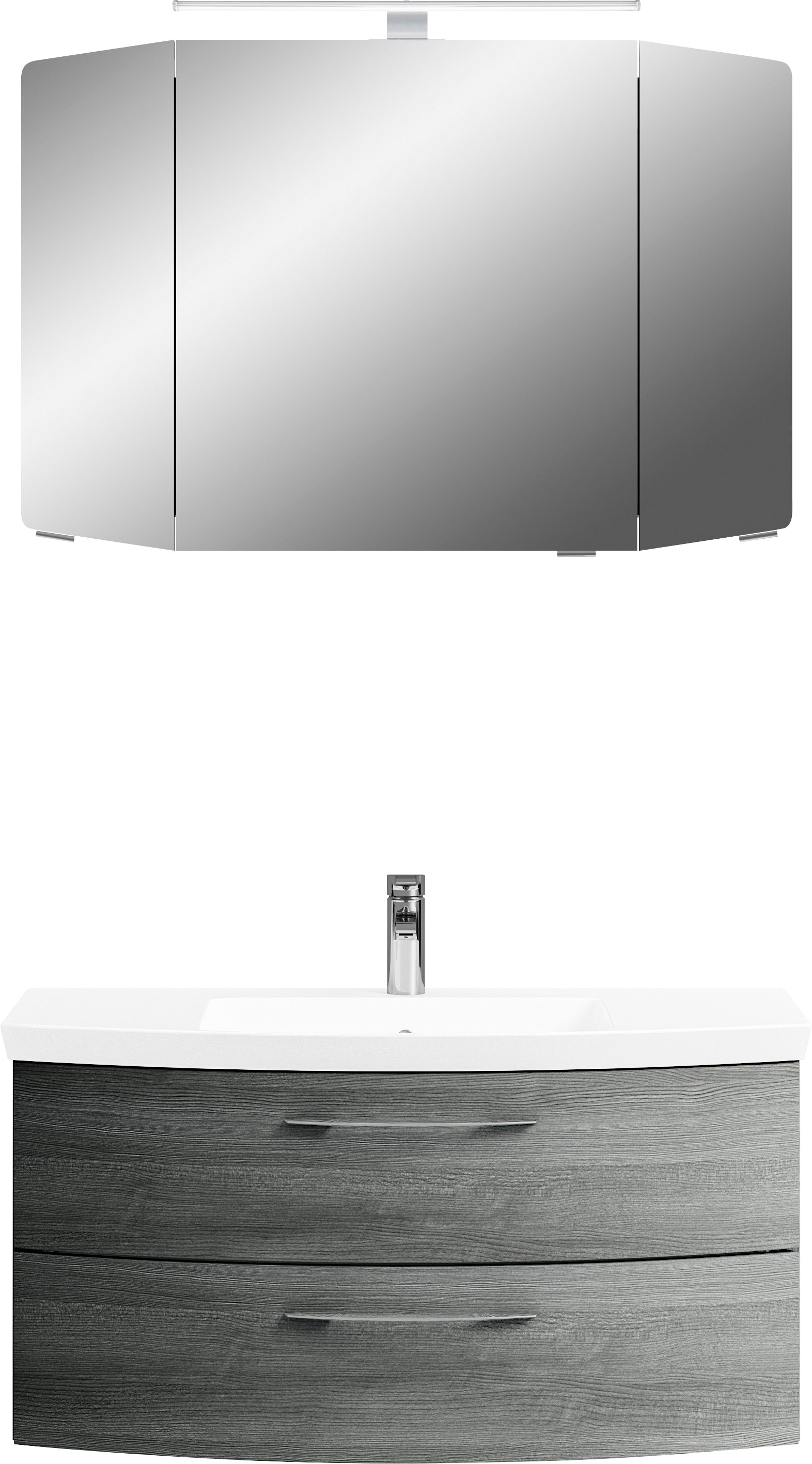 Saphir Badmöbel-Set "Cassca Sprint 2-teilig Mineralmarmor-Waschtisch mit LE günstig online kaufen