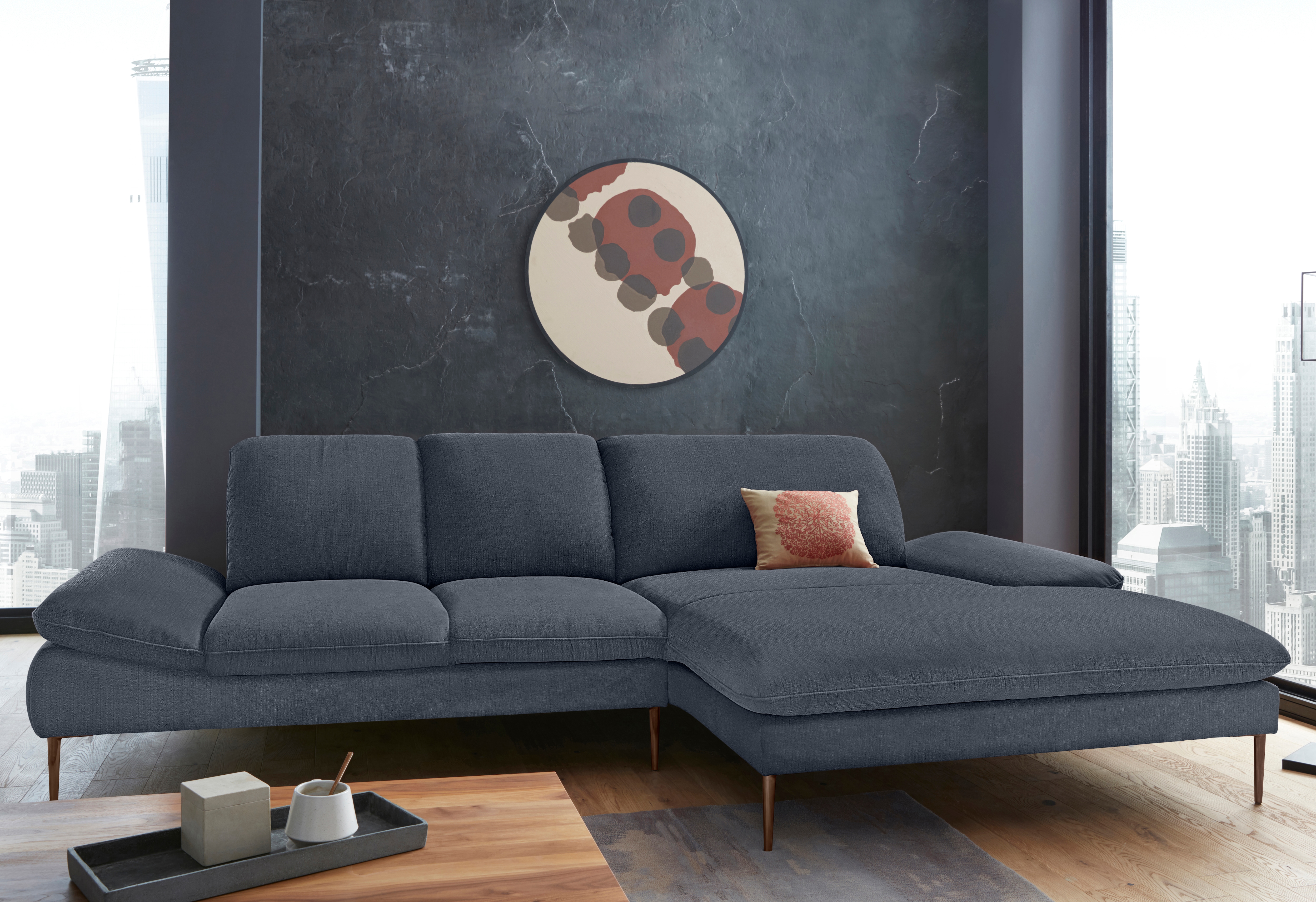 W.SCHILLIG Ecksofa "enjoy&MORE, Designsofa, bequem, zeitlos und elegant, L-Form" Sitztiefenverstellung, Füße bronze pulverbeschichtet, Breite 310 cm