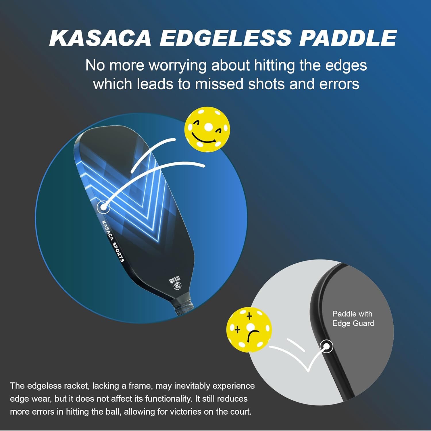 KASACA Pickleballschläger »Pickleball-Schläger Aero Swipe Carbon«, (Set, 2 tlg., Schläger & Schutzhülle)