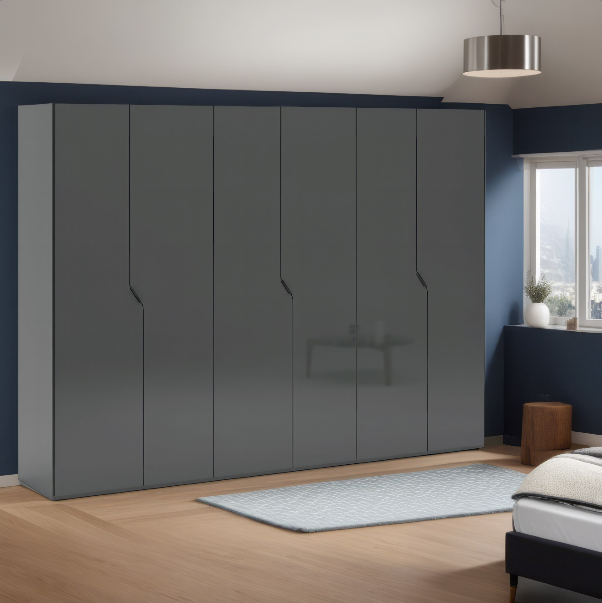 Home affaire Kleiderschrank "AMETISTA, Drehtürenschrank, designgeformten Fr günstig online kaufen