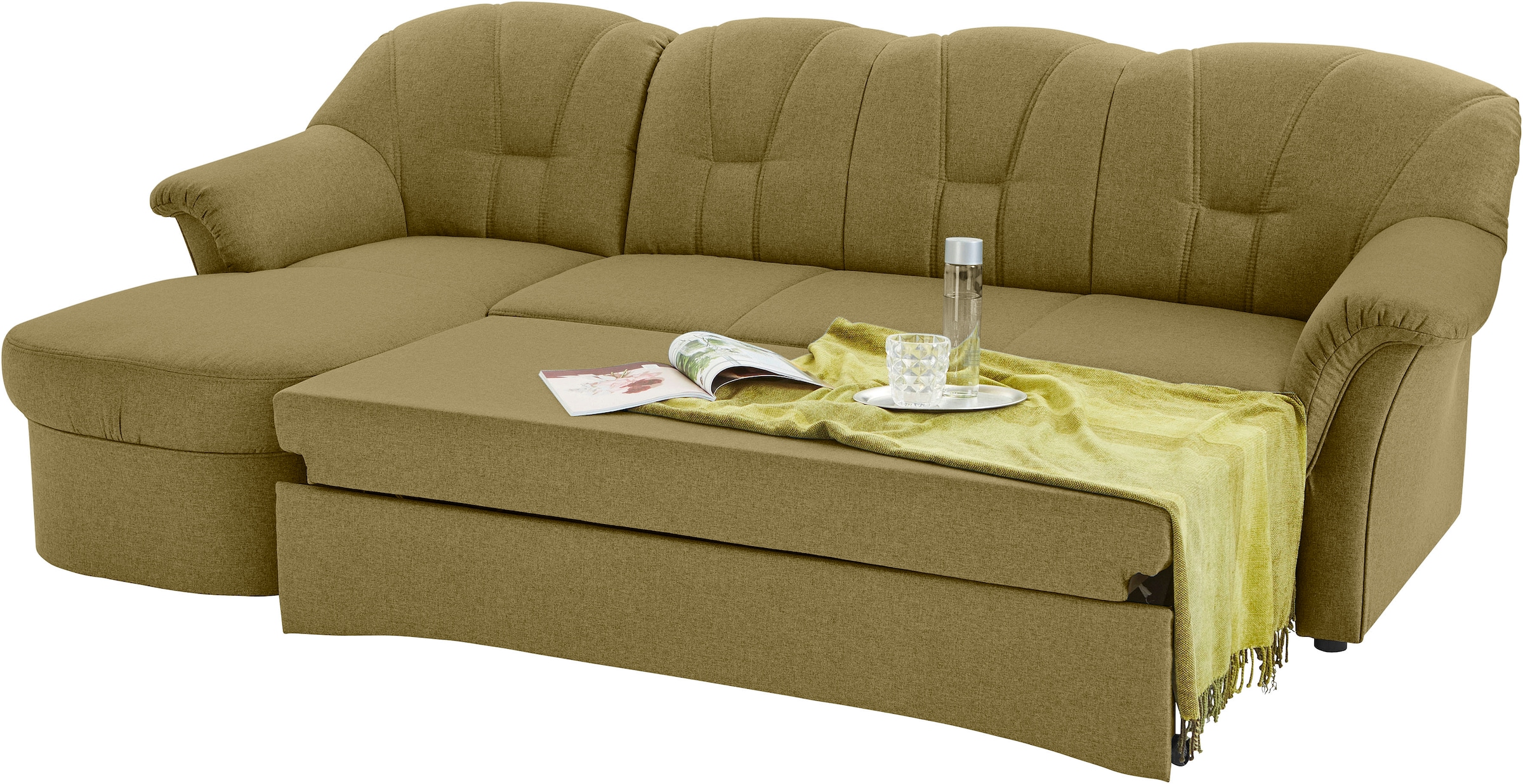 DOMO collection Ecksofa Papenburg L-Form, in großer Farbvielfalt, wahlweise mit Bettfunktion