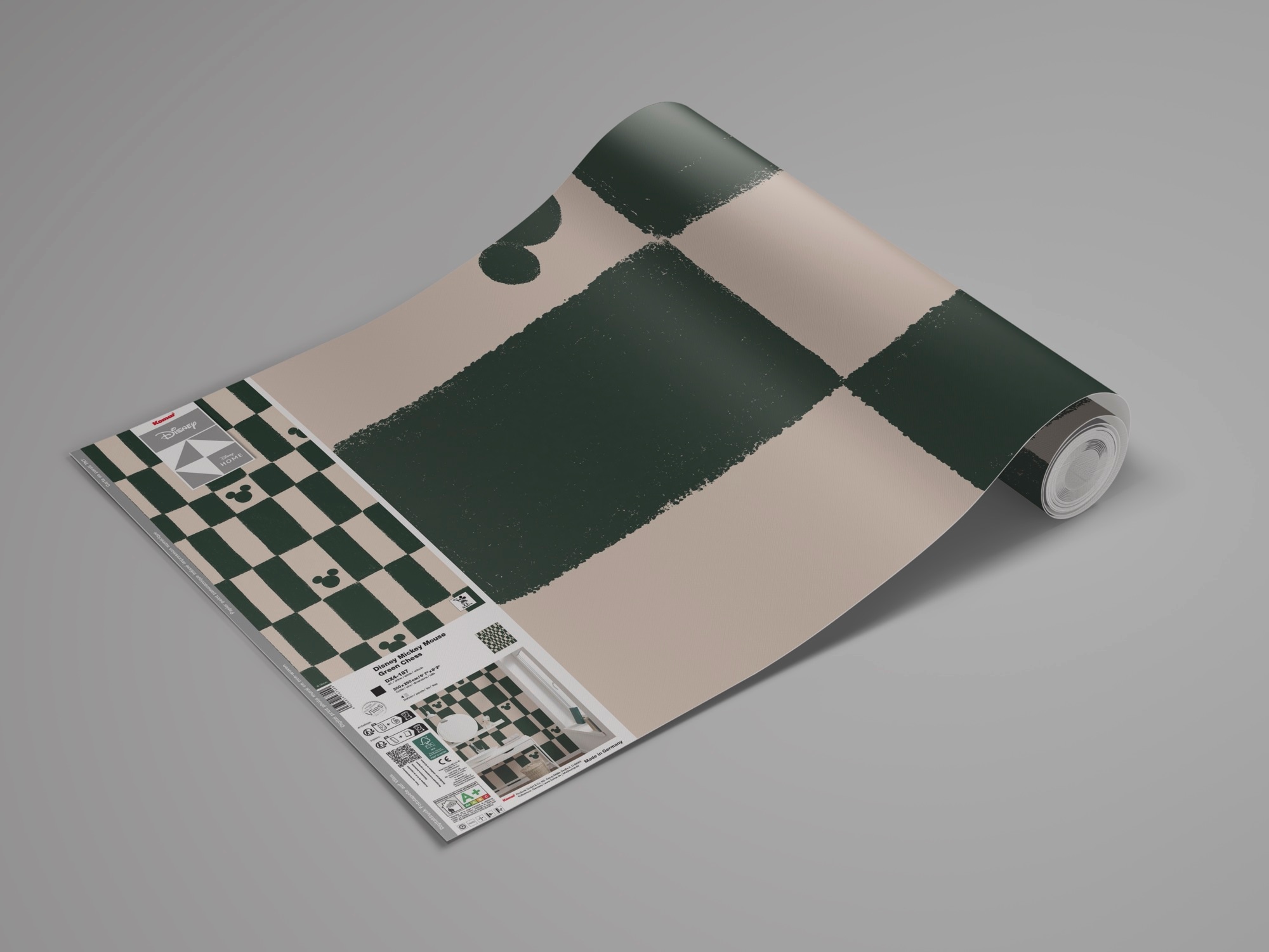 Komar Kindertapete »Disney Mickey Mouse Green Chess«, bedruckt