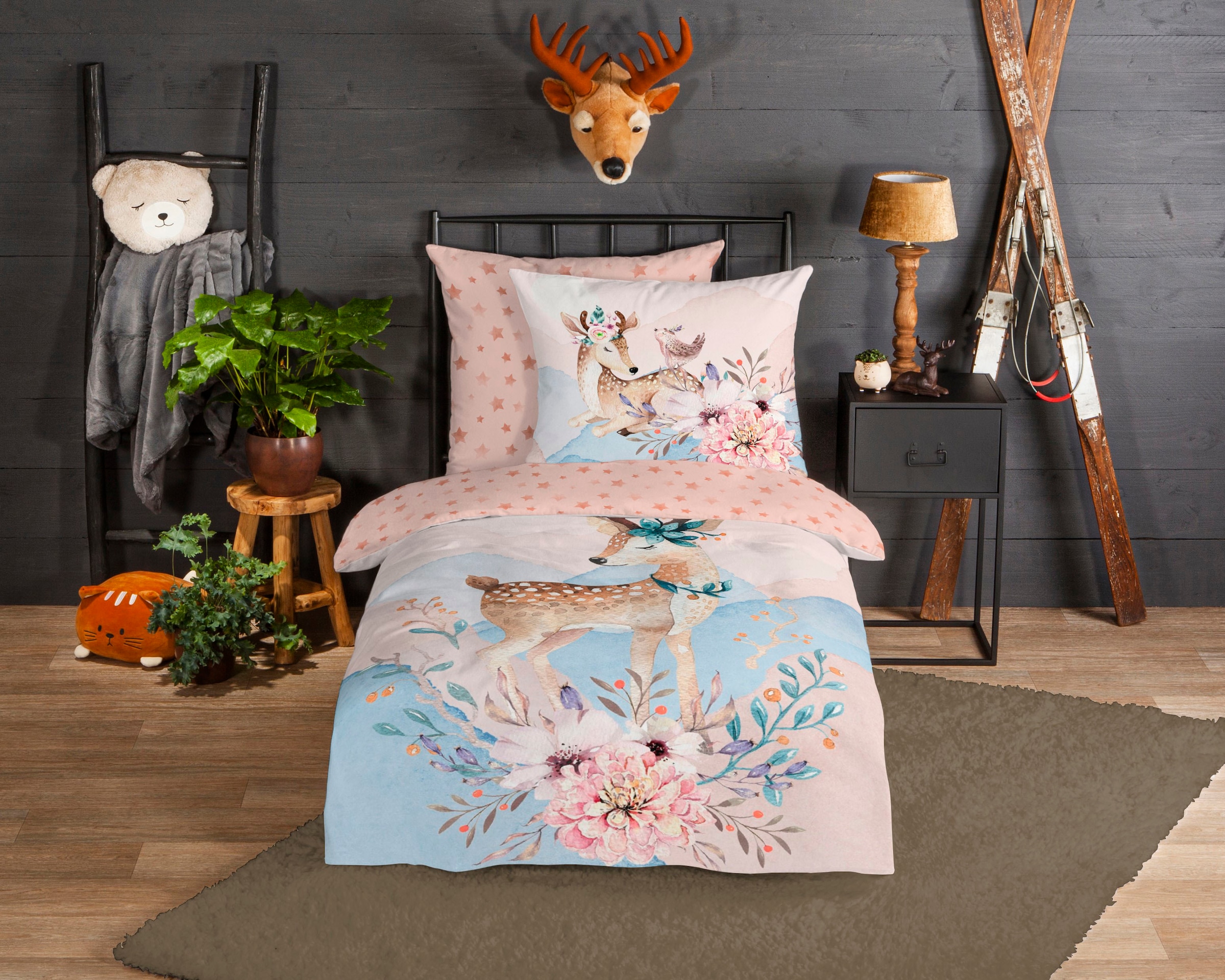 good morning Kinderbettwäsche "Josy" 2 Stk. tlg. Biber, 135x200, Warm, Reiß günstig online kaufen