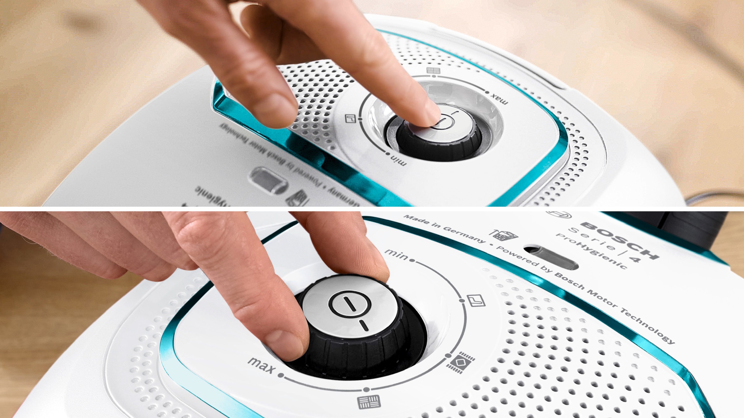 BOSCH Bodenstaubsauger »Serie 4 ProHygienic BGD41HYG, ideal für Allergiker, Hygiene-Filter«, 600 W, mit Beutel, 10 Jahre Motorgarantie, integriertes Zubehör, langes Kabel, weiß