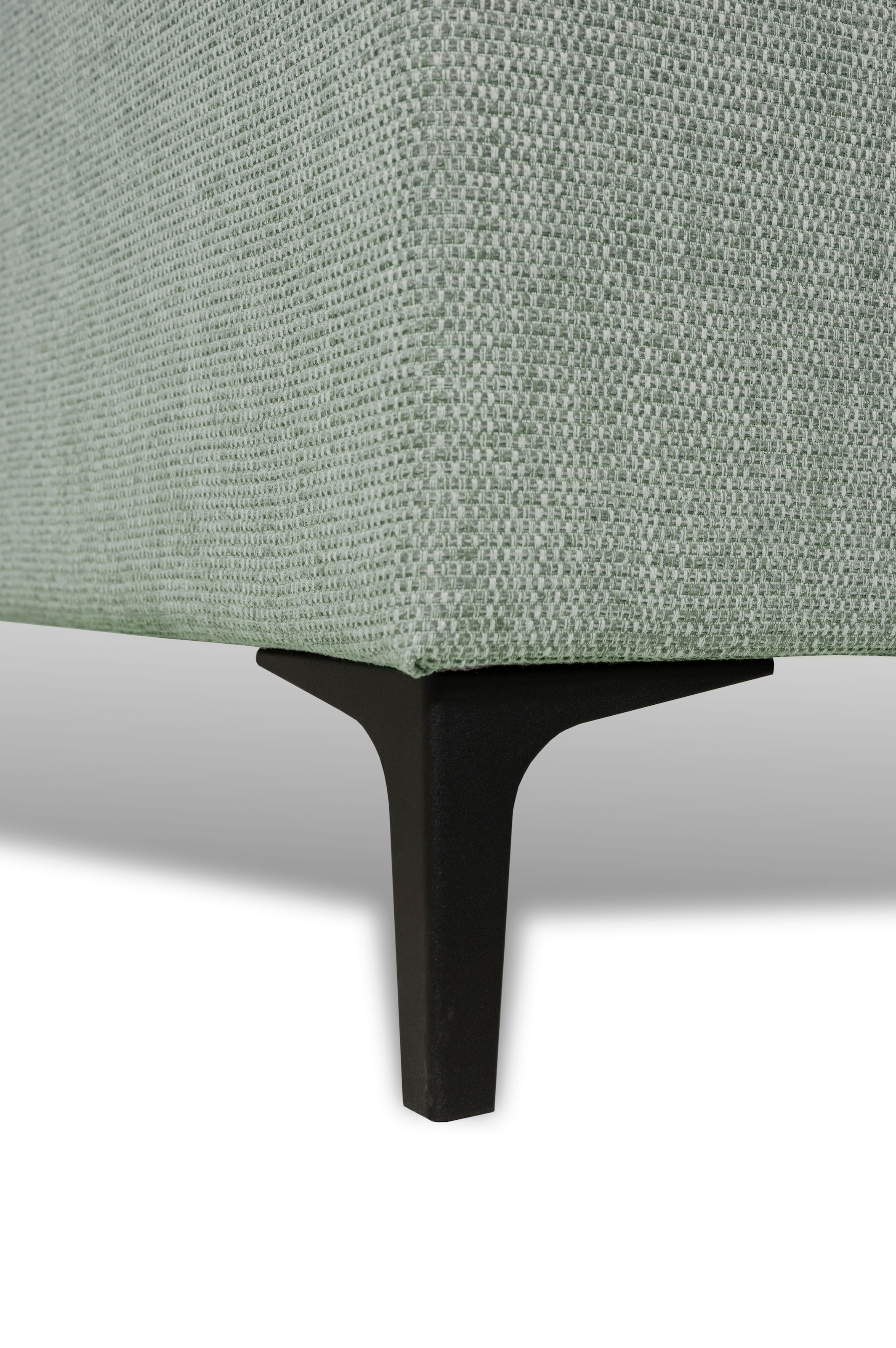 Places of Style Ecksofa »Polsterecke Oland, Struktur, Flachgewebe, Luxus-Microfaser, Boucle«, L-Form, 280 cm, Wellenunterfederung, Skandi-Design, Metallfüße