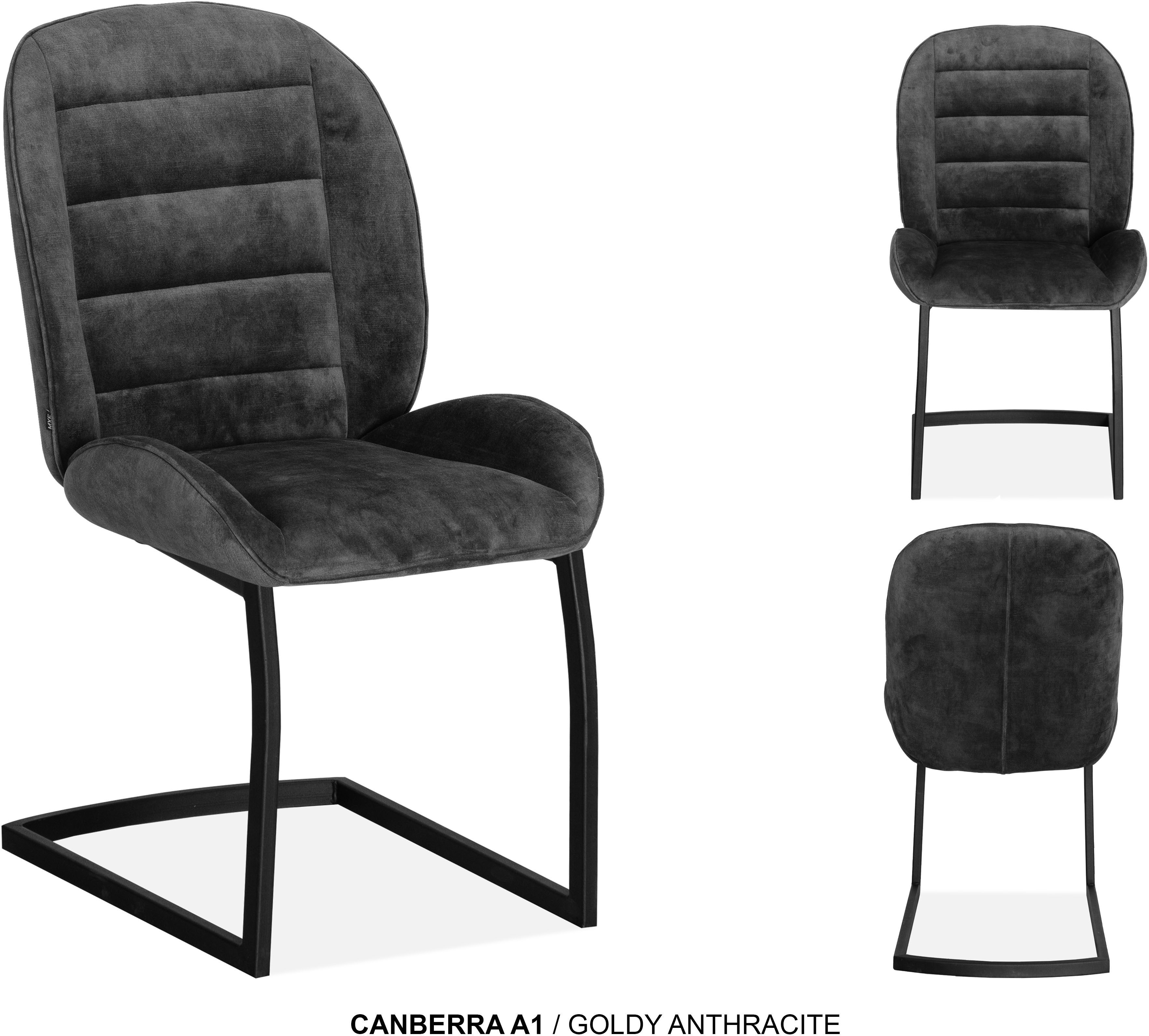 Thumbnail - OMG Design Esszimmerstuhl "Canberra" (Set) 1 Stk. Stoff Esszimmerstuhl, pflegeleichter Samtvelour Bezug