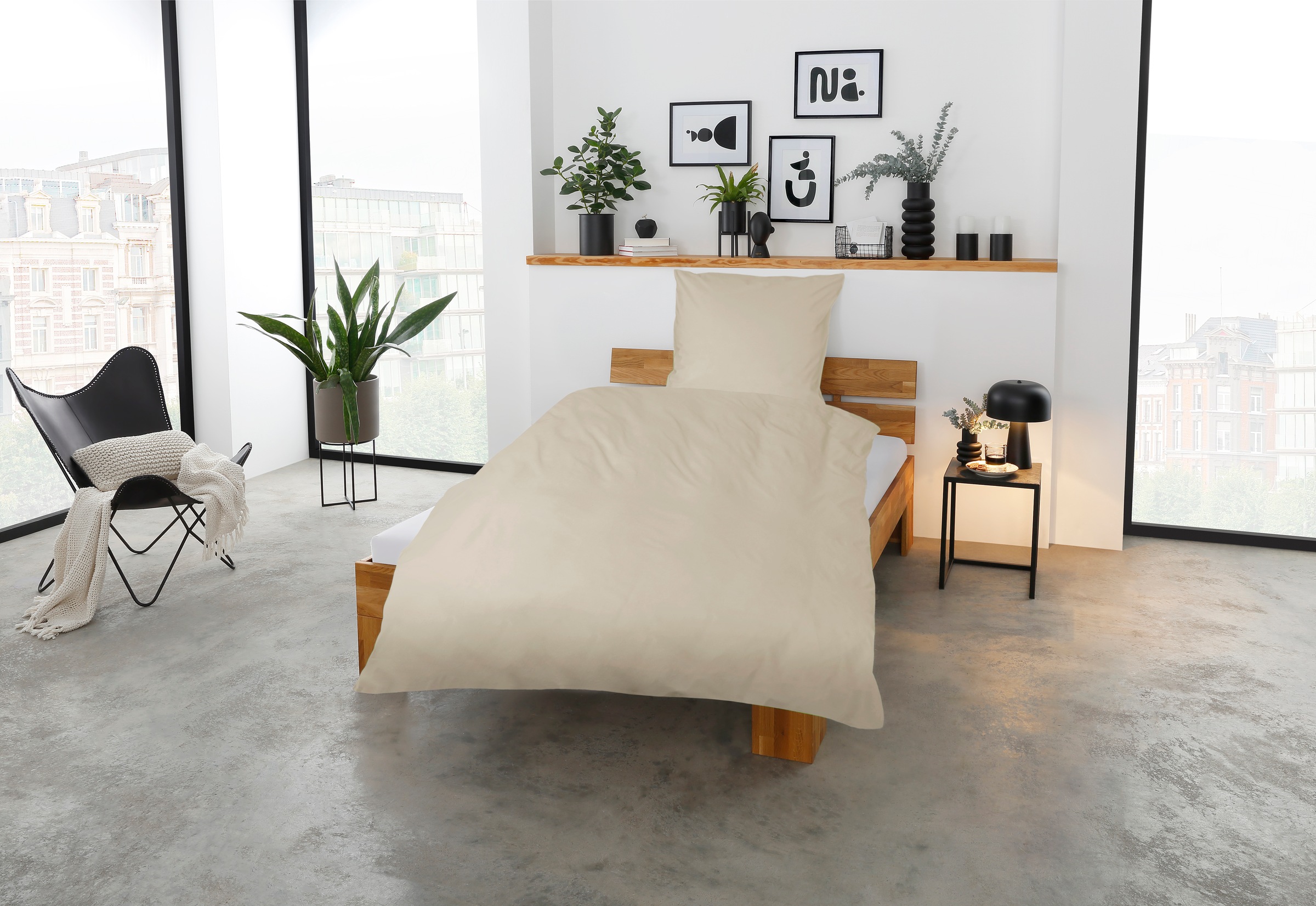 CASATEX Bettwäsche »Uni«, Uni Design, Reißverschluss, tolle Farben