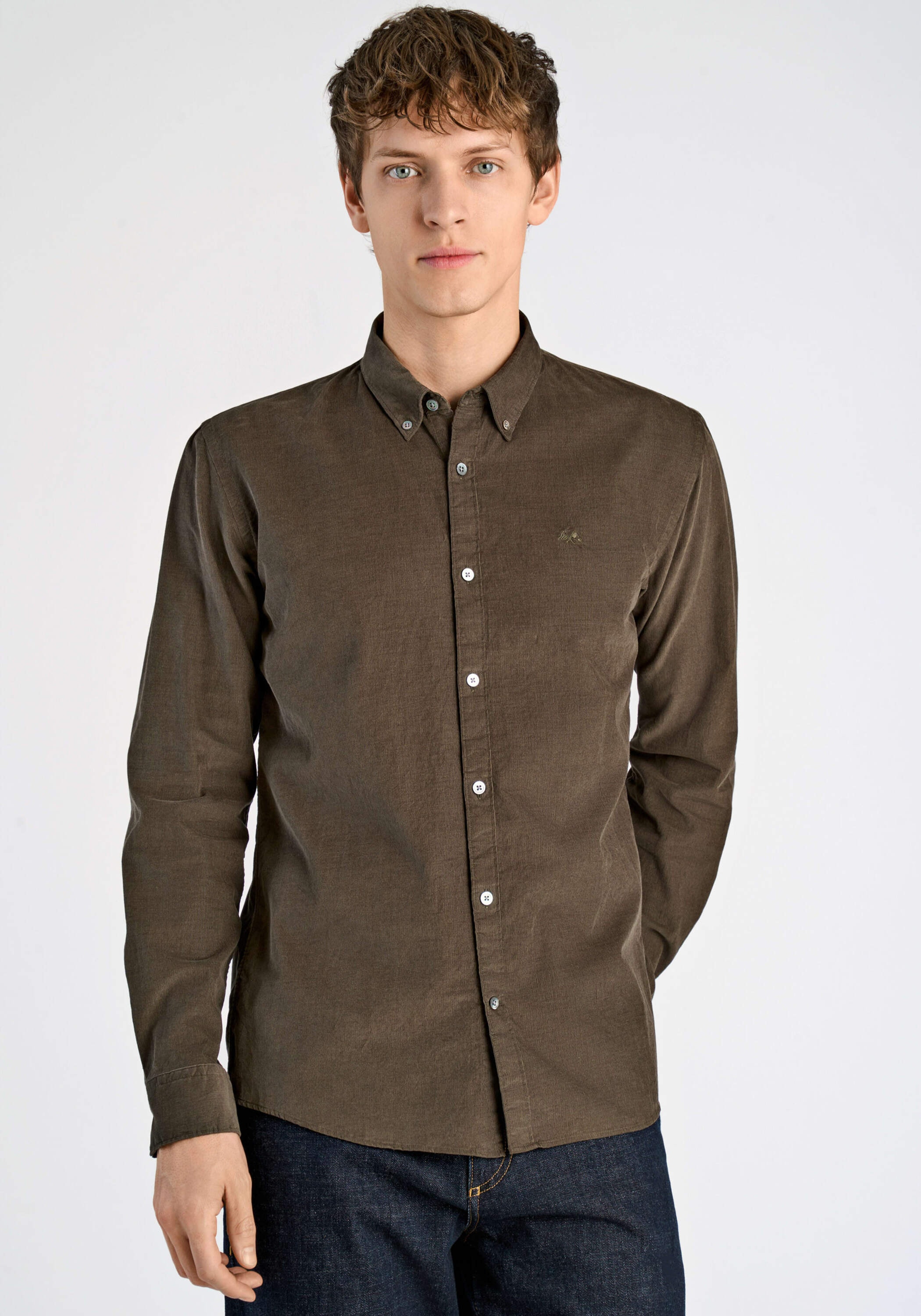 LINDBERGH Langarmhemd "Cordhemd (Langarm) Relaxed Fit"