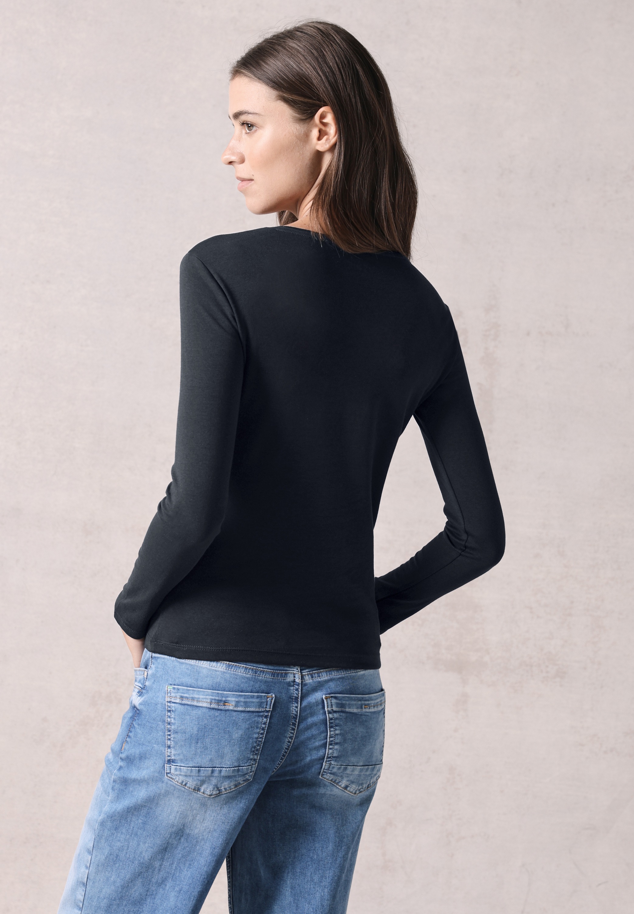 Cecil Langarmshirt "Pia", aus trageangenehmer Baumwollqualität günstig online kaufen